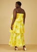 Strapless Watercolor Tiered Dress, Maize image number 1