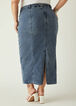 Seamed Maxi Denim Skirt, Dk Rinse image number 1