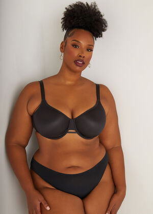 Paneled Side Smoothing Minimizer Bra, Black image number 0