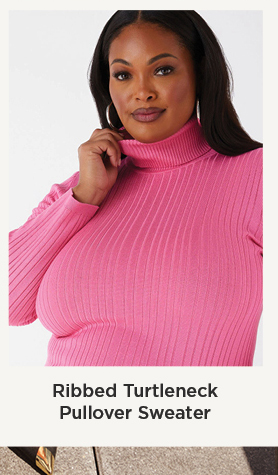 Ribbed Turtleneck Pullover Sweater