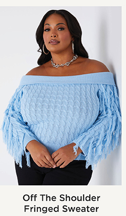 Off The Shoulder Fringed Sweater