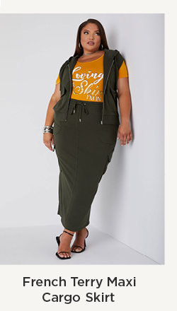 French Terry Maxi Cargo Skirt