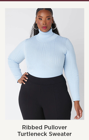 Ribbed Pullover Turtleneck Sweater