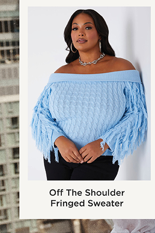 Off The Shoulder Fringed Sweater