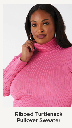 Ribbed Turtleneck Pullover Sweater