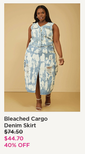 Bleached Cargo Denim Skirt