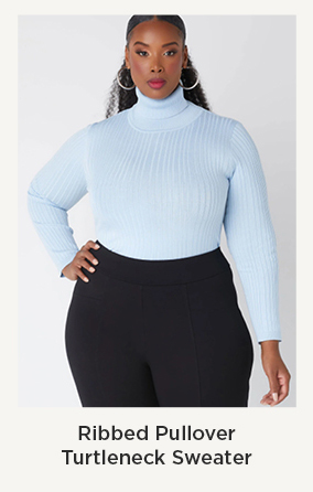 Ribbed Pullover Turtleneck Sweater