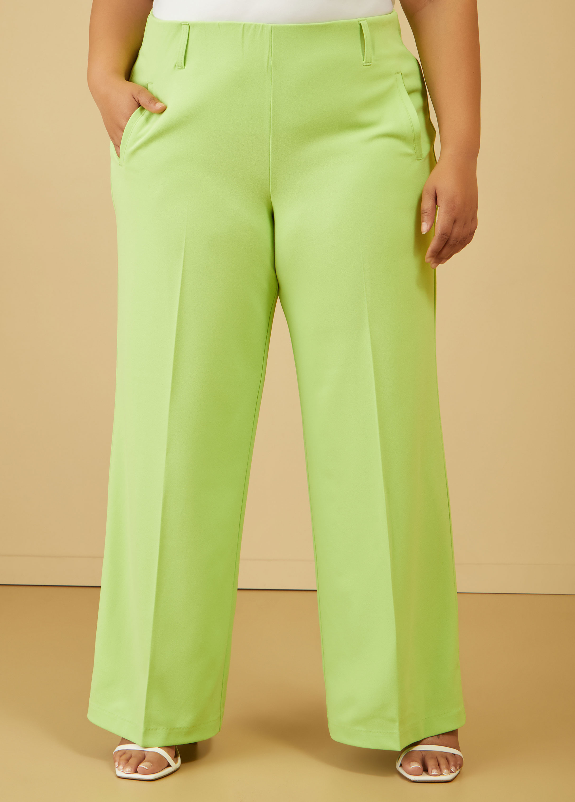 Crepe Wide Leg Trousers