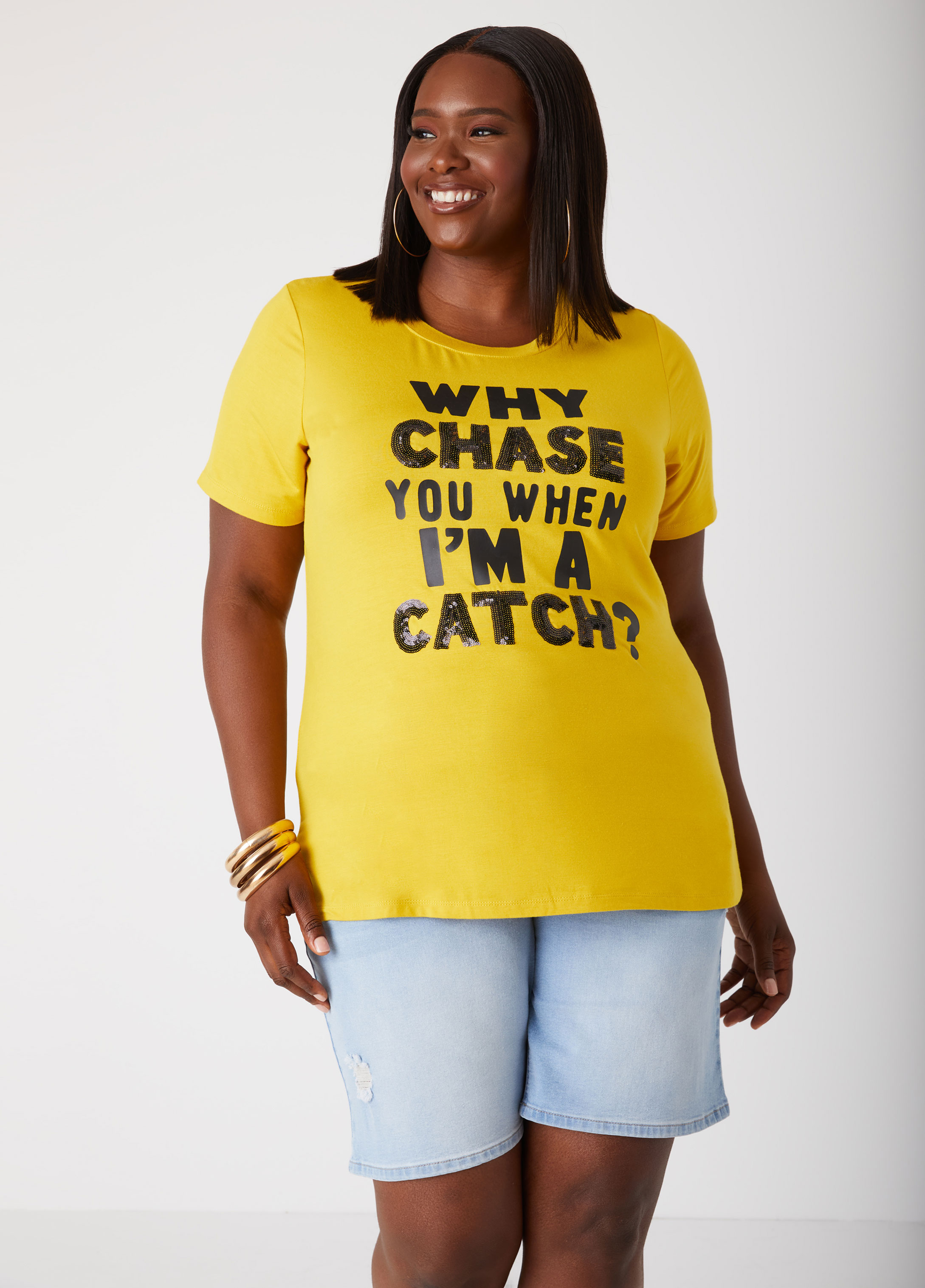 Plus Size Why Chase Tee Shirt Plus Size Jersey Graphic Tee 8825