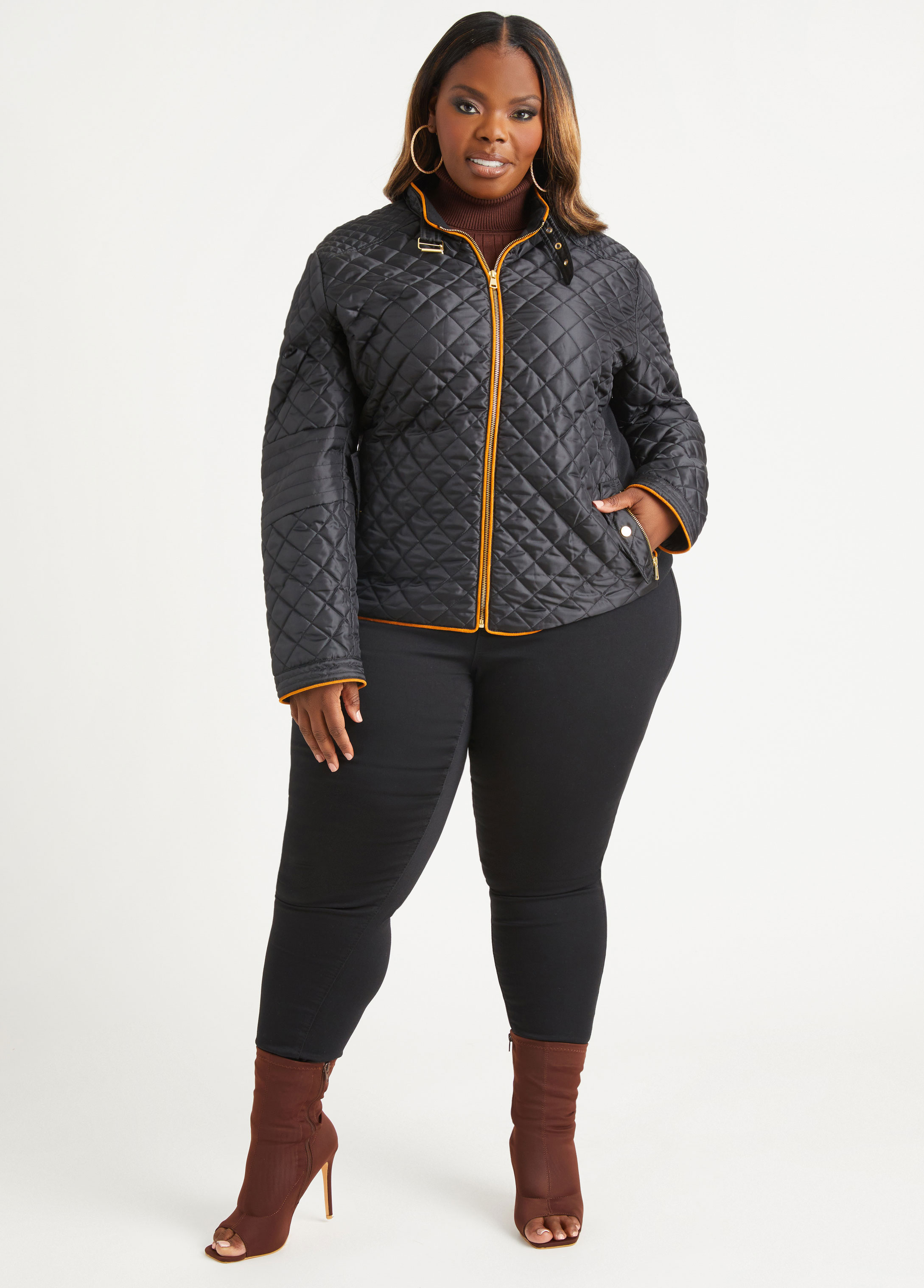 Plus Size Quilted Jacket Plus Size Fall Bomber Jacket