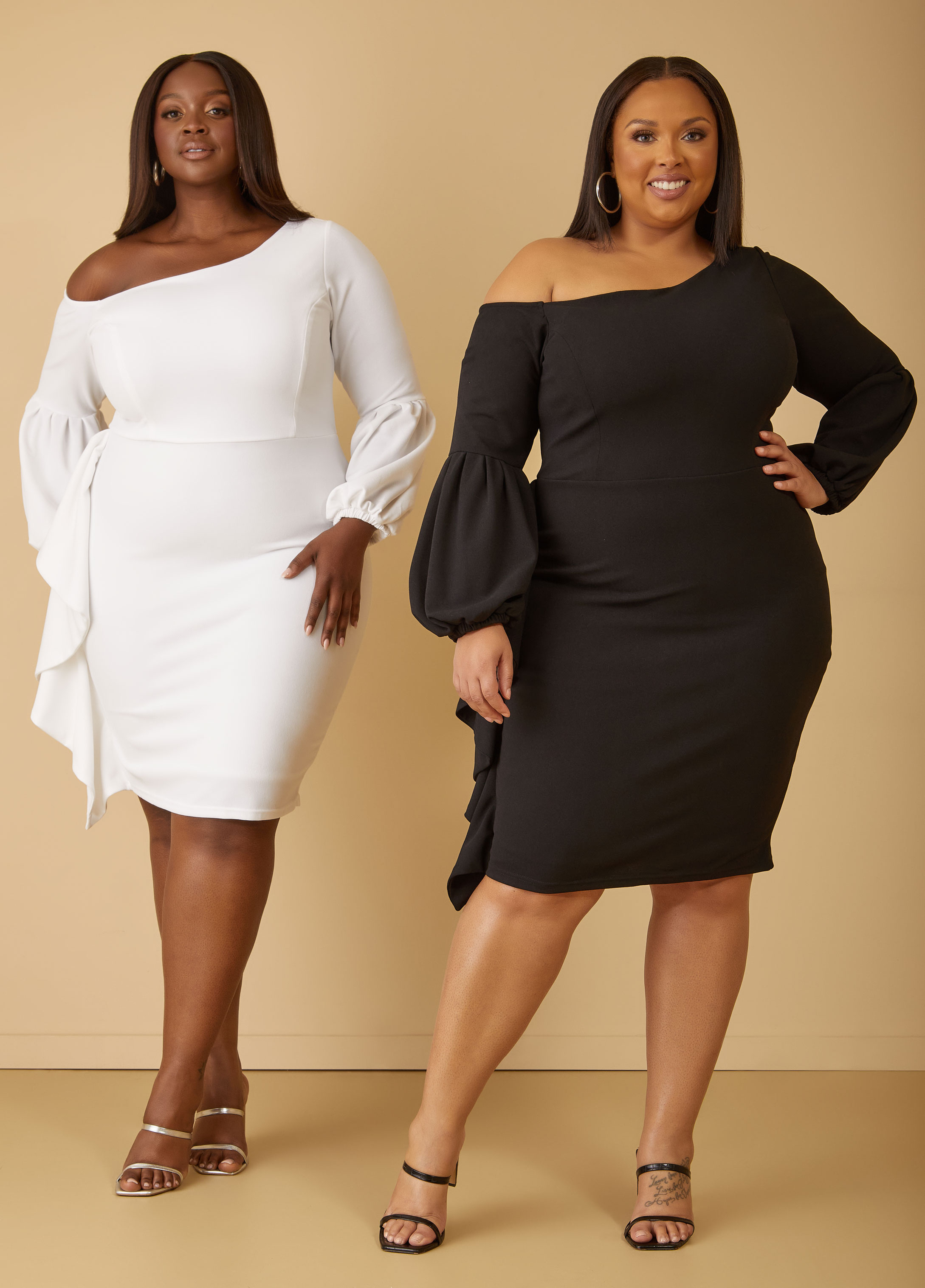 Sexy Plus Size White Club Dress