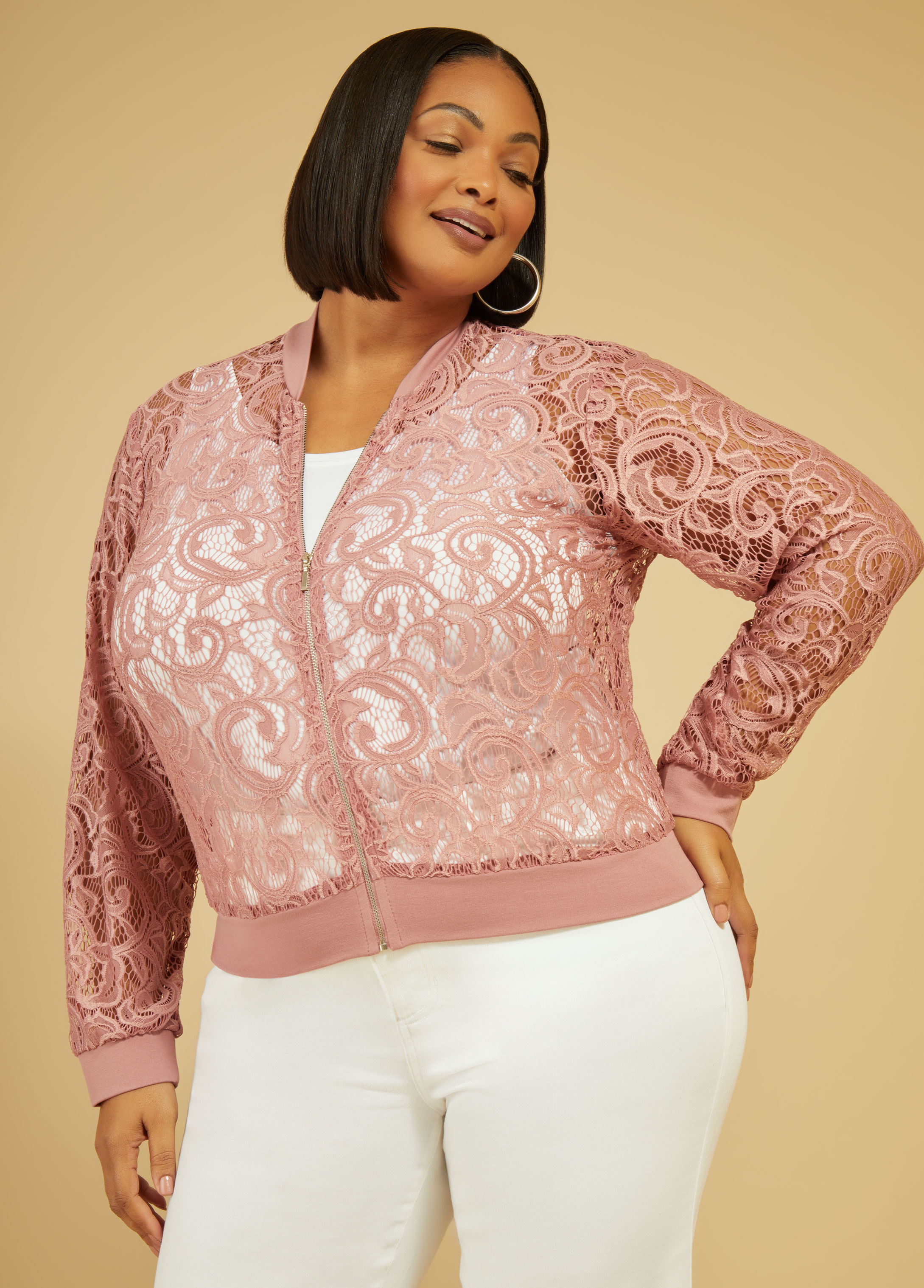 Plus Size Lace Jacket Plus Size Bomber Jacket Plus Size Fashion 9362