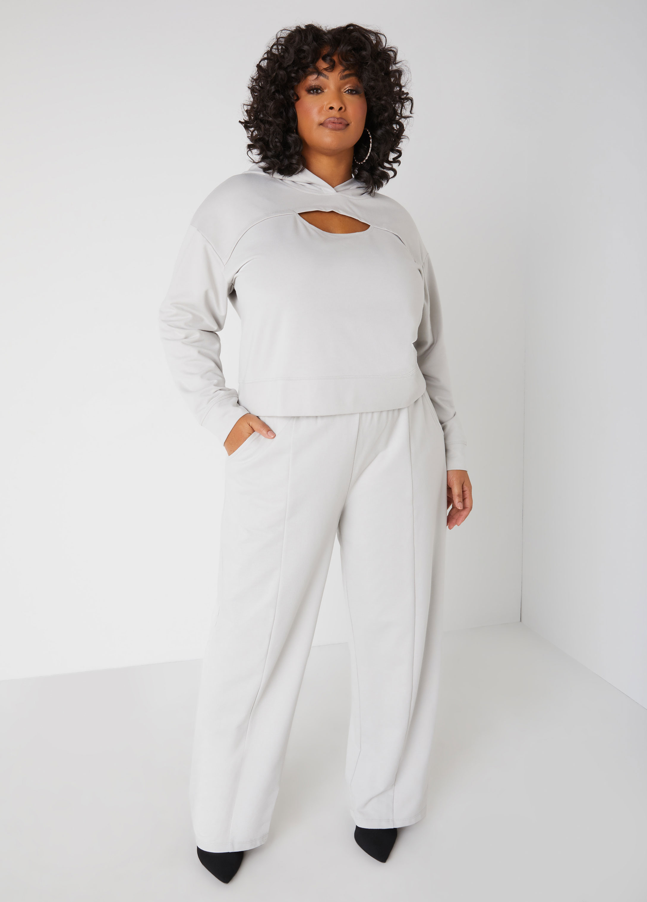 Plus Size French Terry Straight Leg Pants, , 30/32 - Ashley Stewart