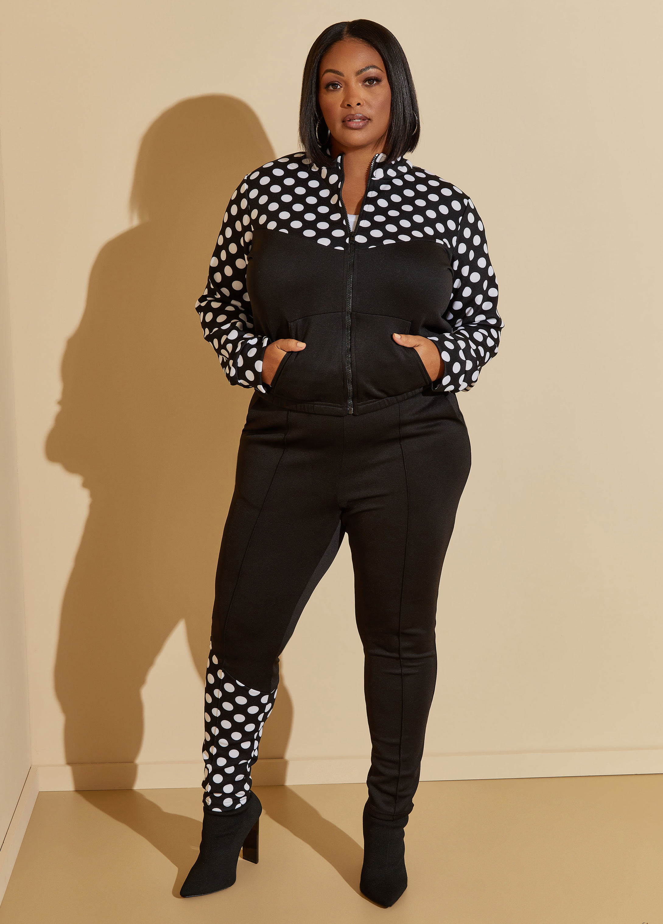 Plus Size polka dot leggings 80s 2000 fashion Y2K Streetwear Sets