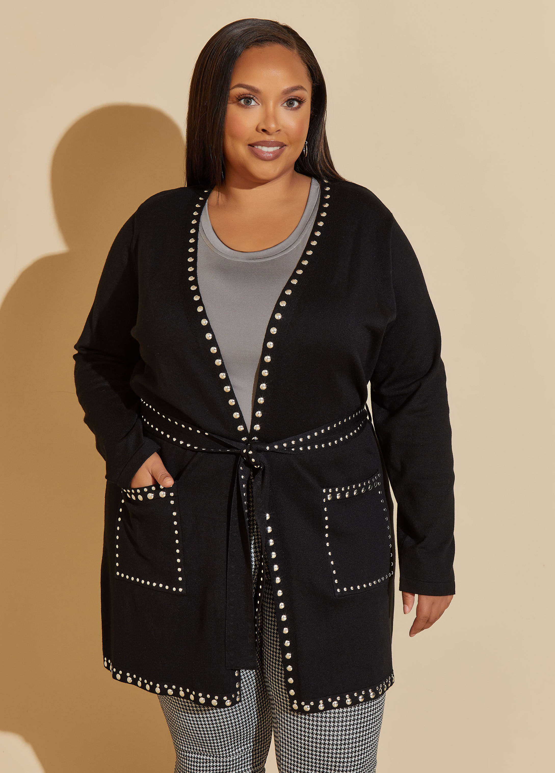 Ellos Women's Plus Size Nolita Duster Cardigan, S - Black : Target