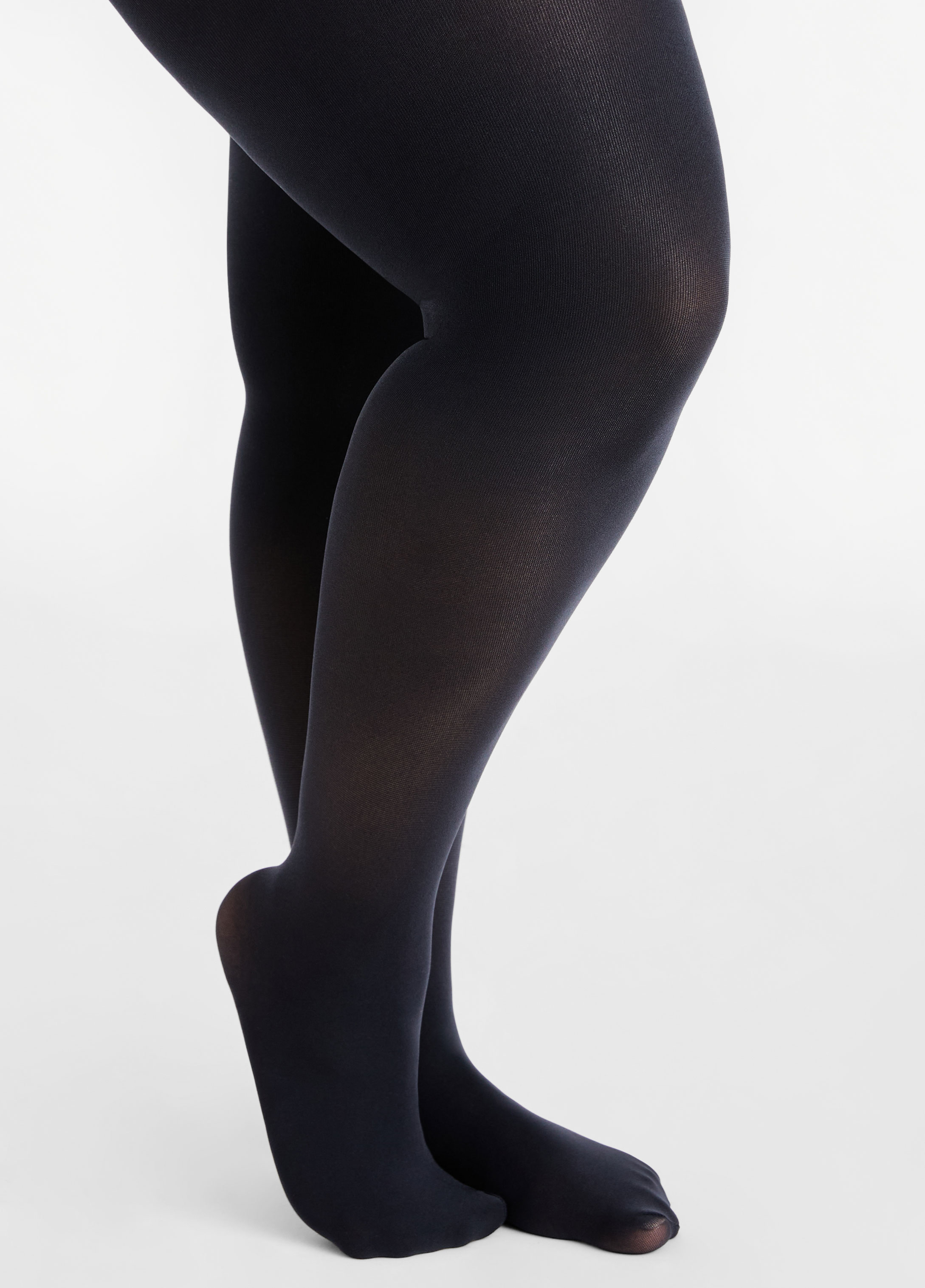 Plus Size Accessories 40 Denier Opaque Tummy Control Footed Tights