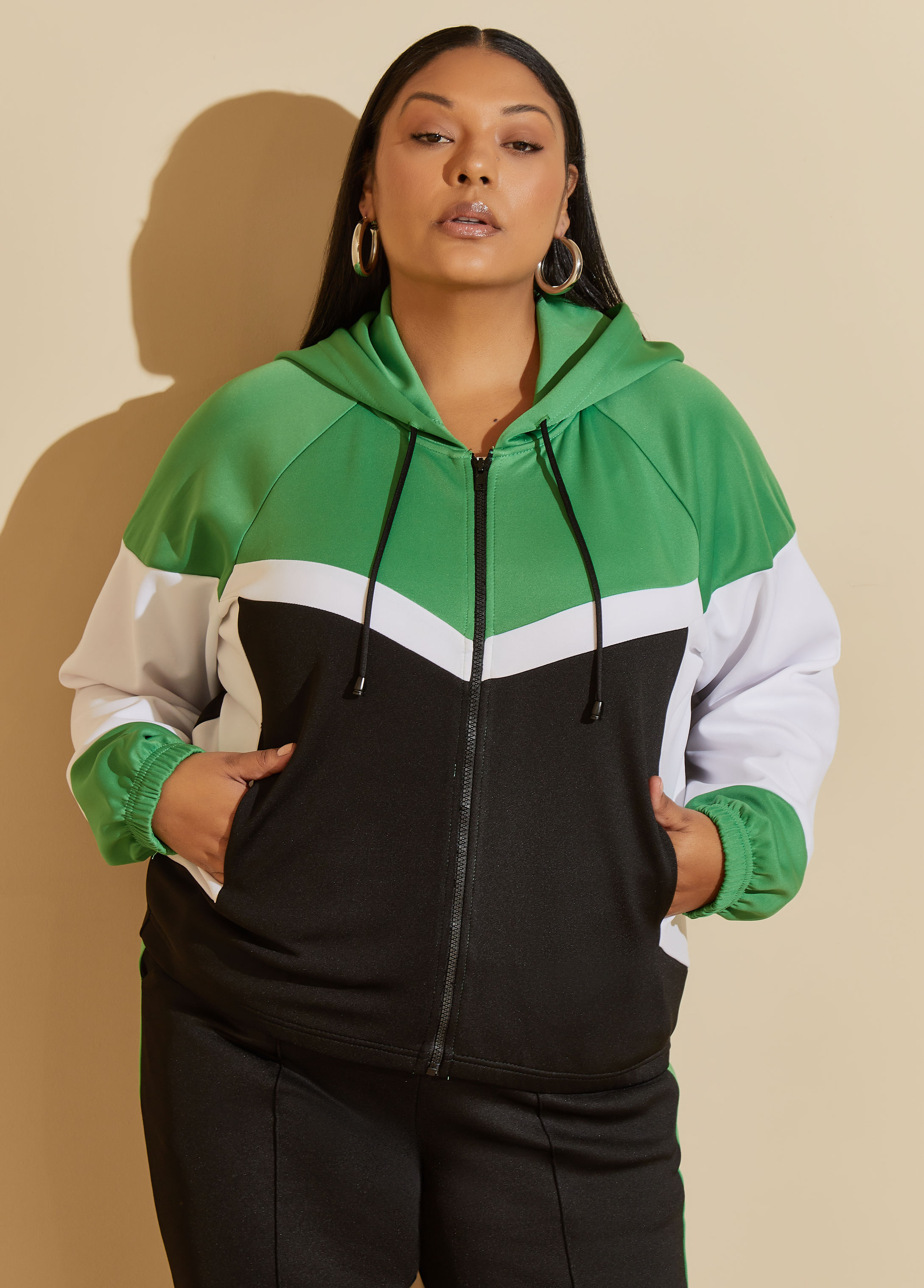 Colorblock Hooded Track Jacket