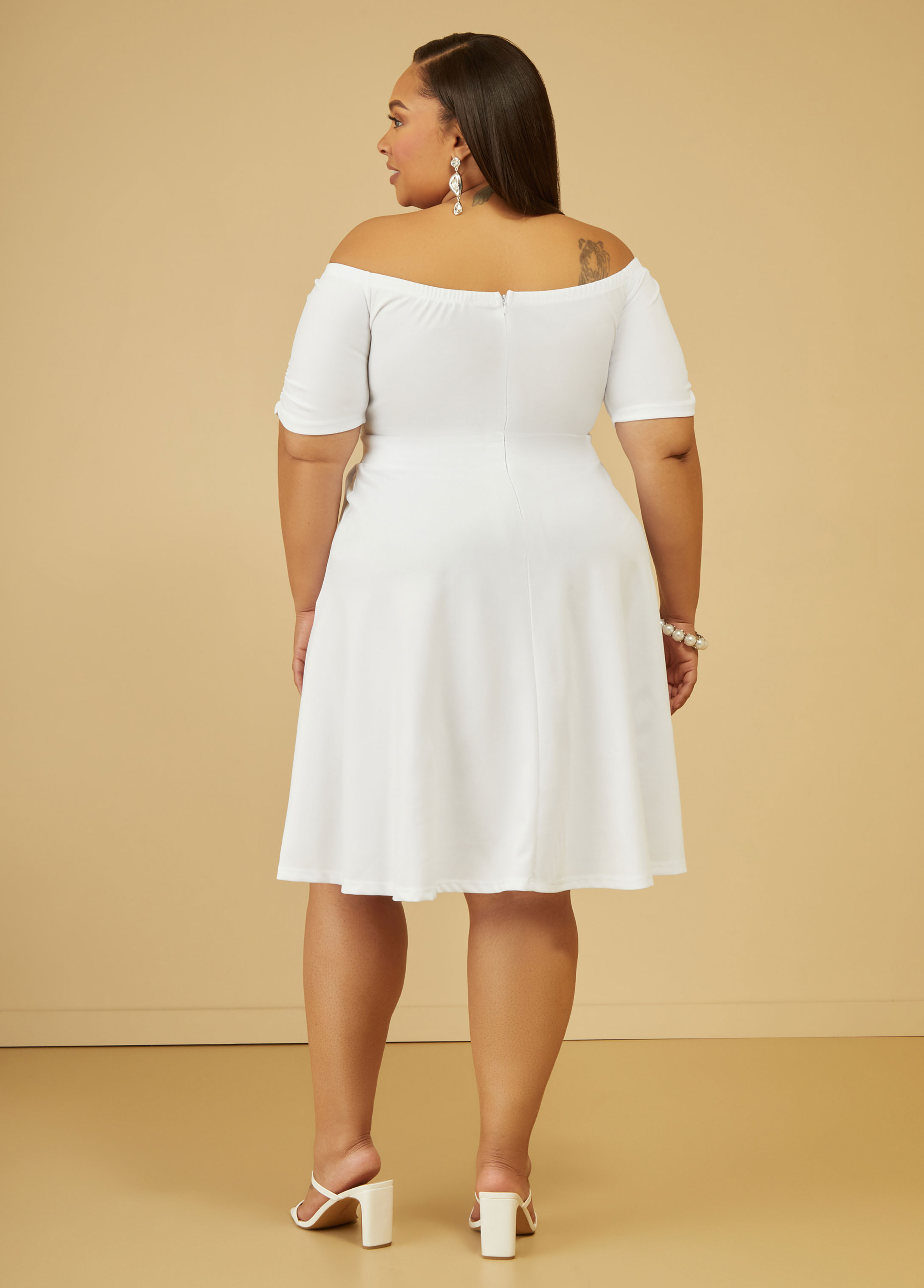 Plus Size A Line Dress Off The Shoulder Dress Plus Fit And Flare Dress