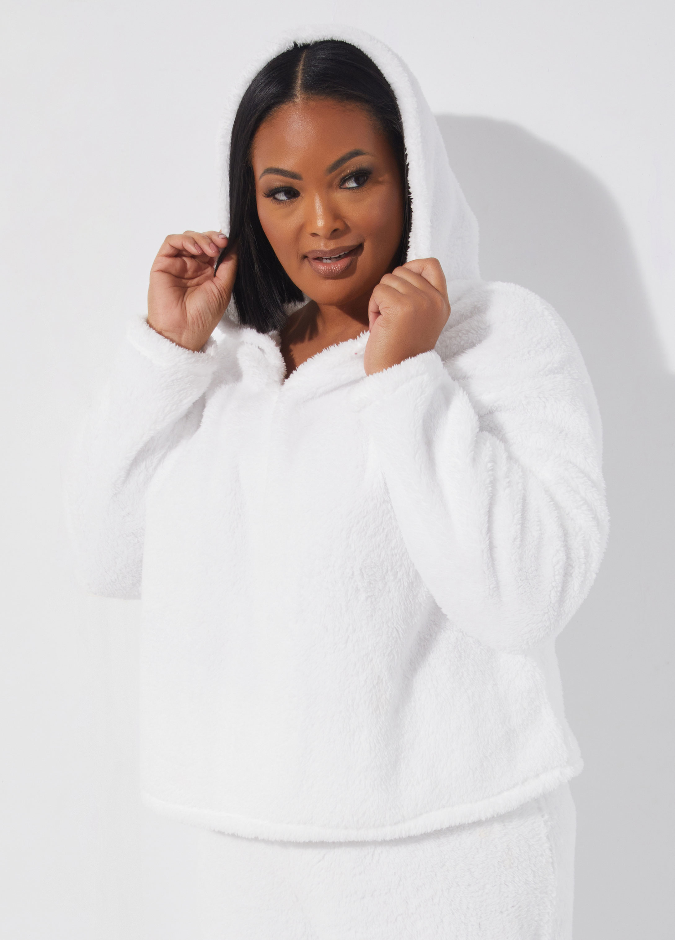 Plus size best sale fluffy hoodie