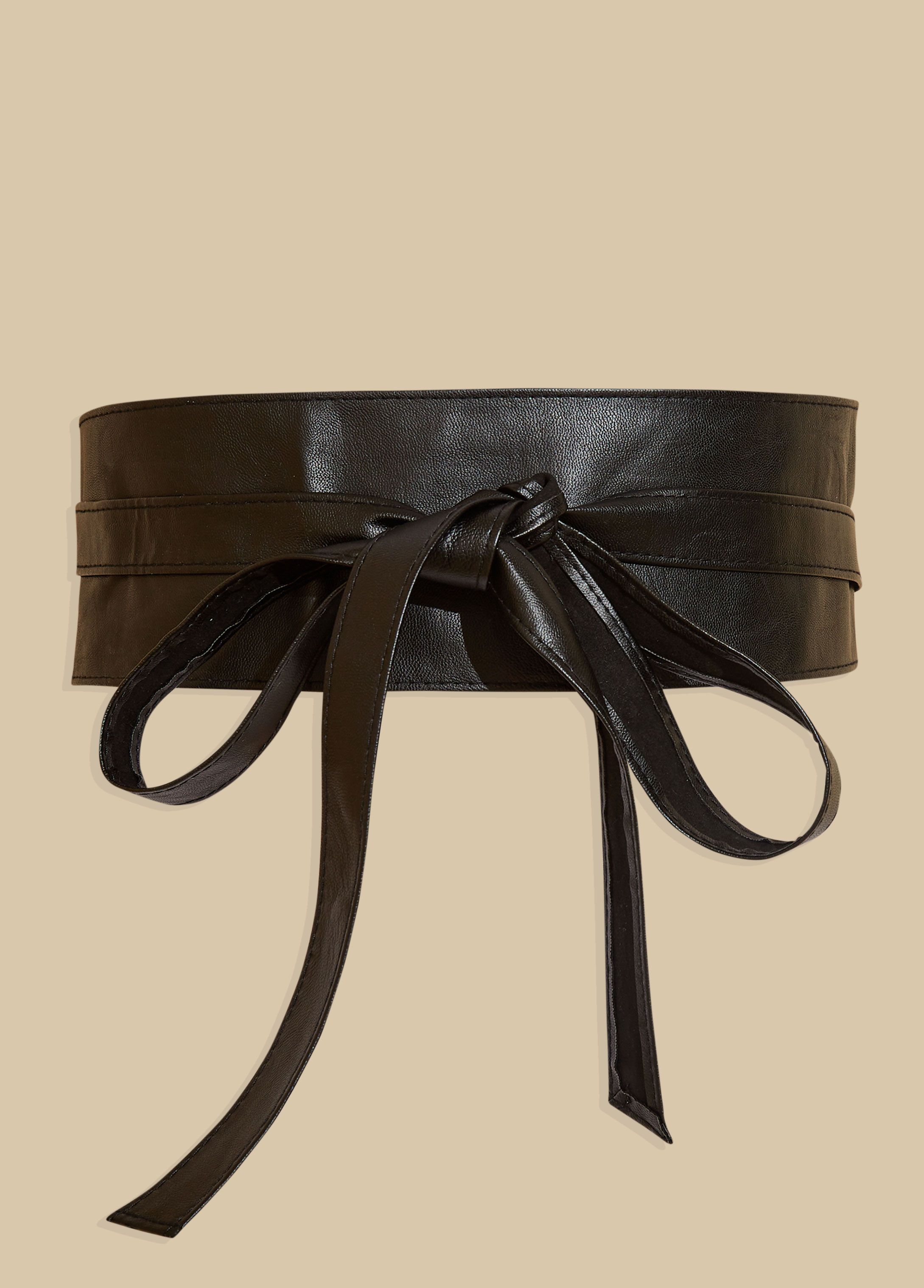 LIMITED COLLECTION Plus Size Black Faux Leather Wrap Waist