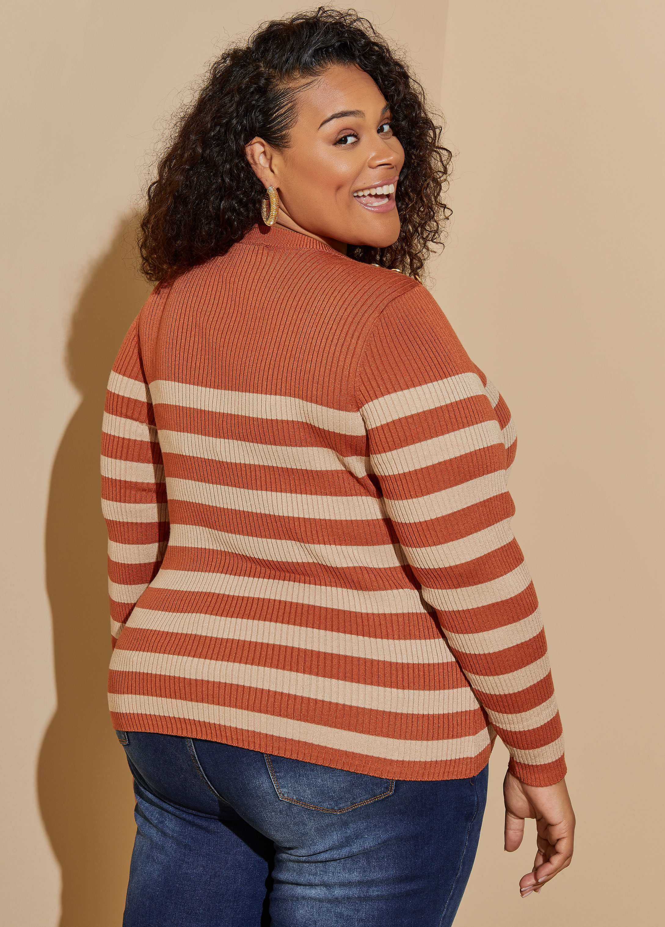 Plus size hotsell striped sweater