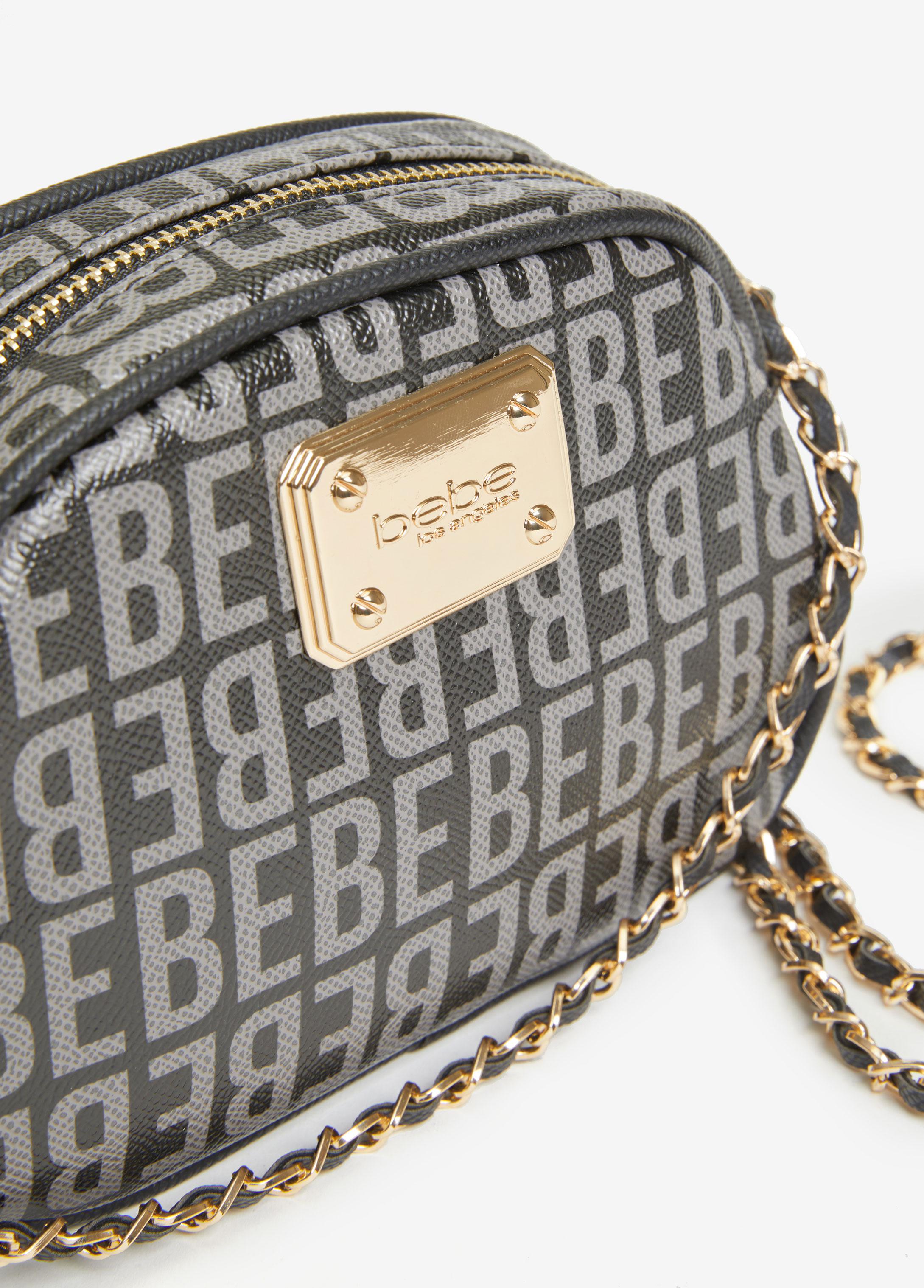 Trendy Designer Bebe James Camera Crossbody Faux Leather Logo Handbag
