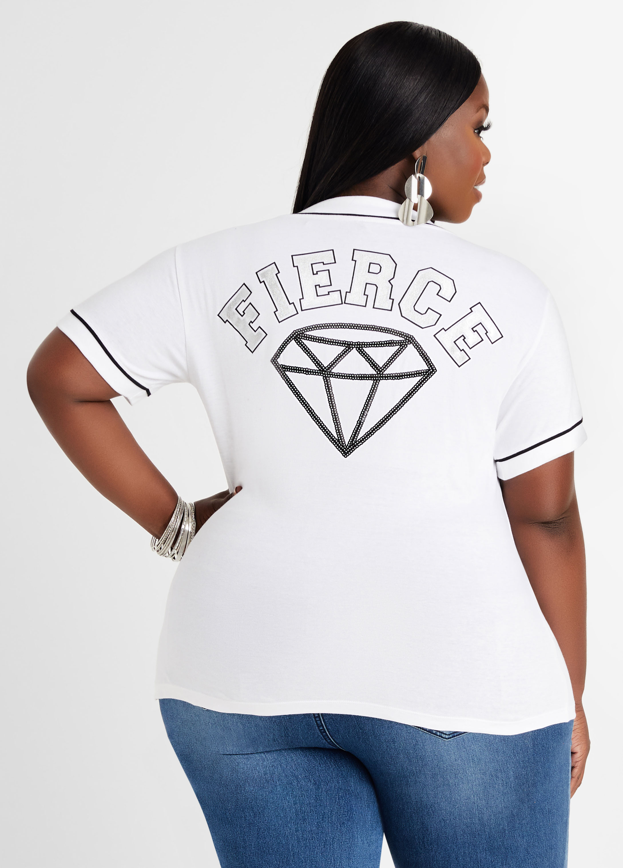 Fierce Embellished Baseball Tee