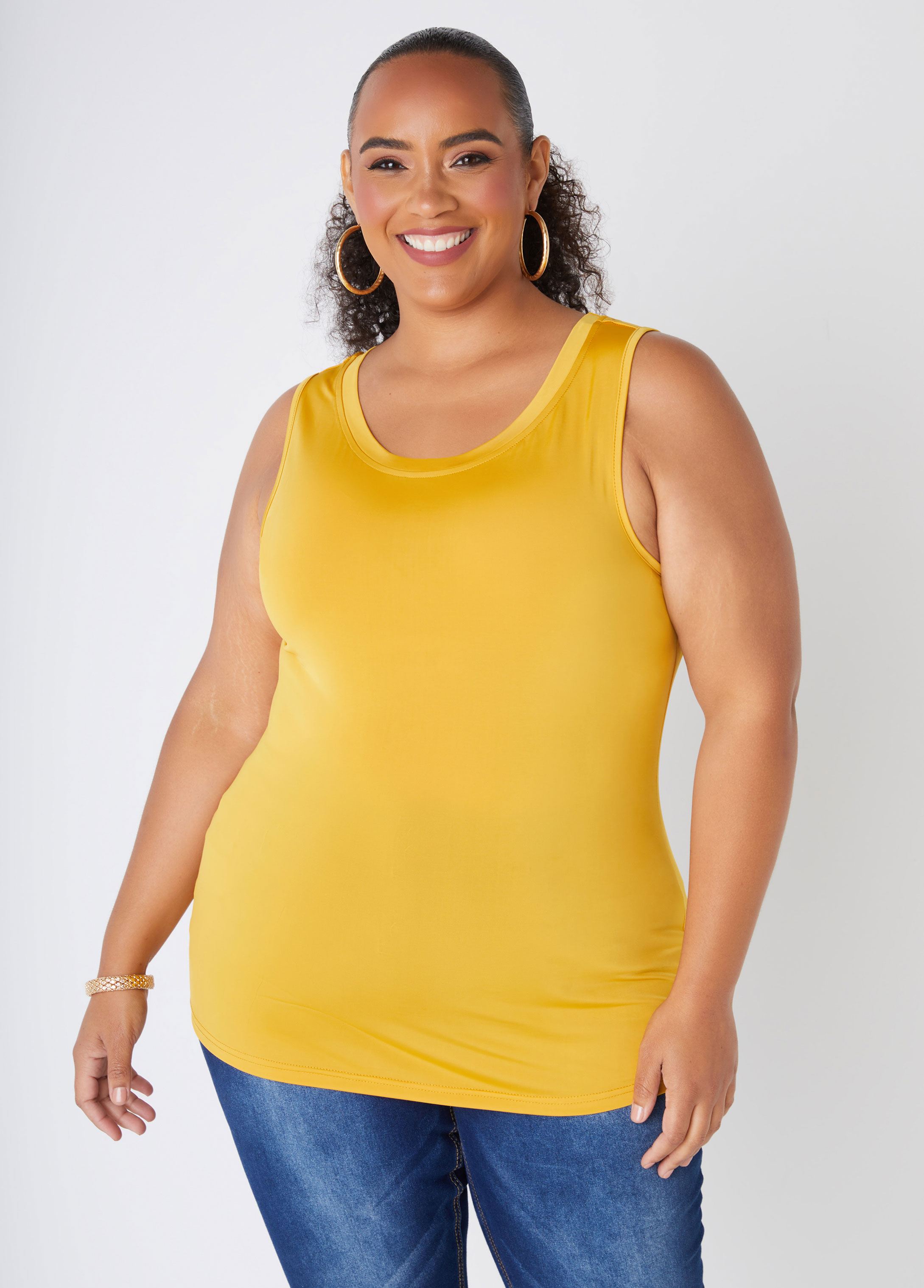 Plus Size The Basic Cami, YELLOW, 10/12 - Ashley Stewart