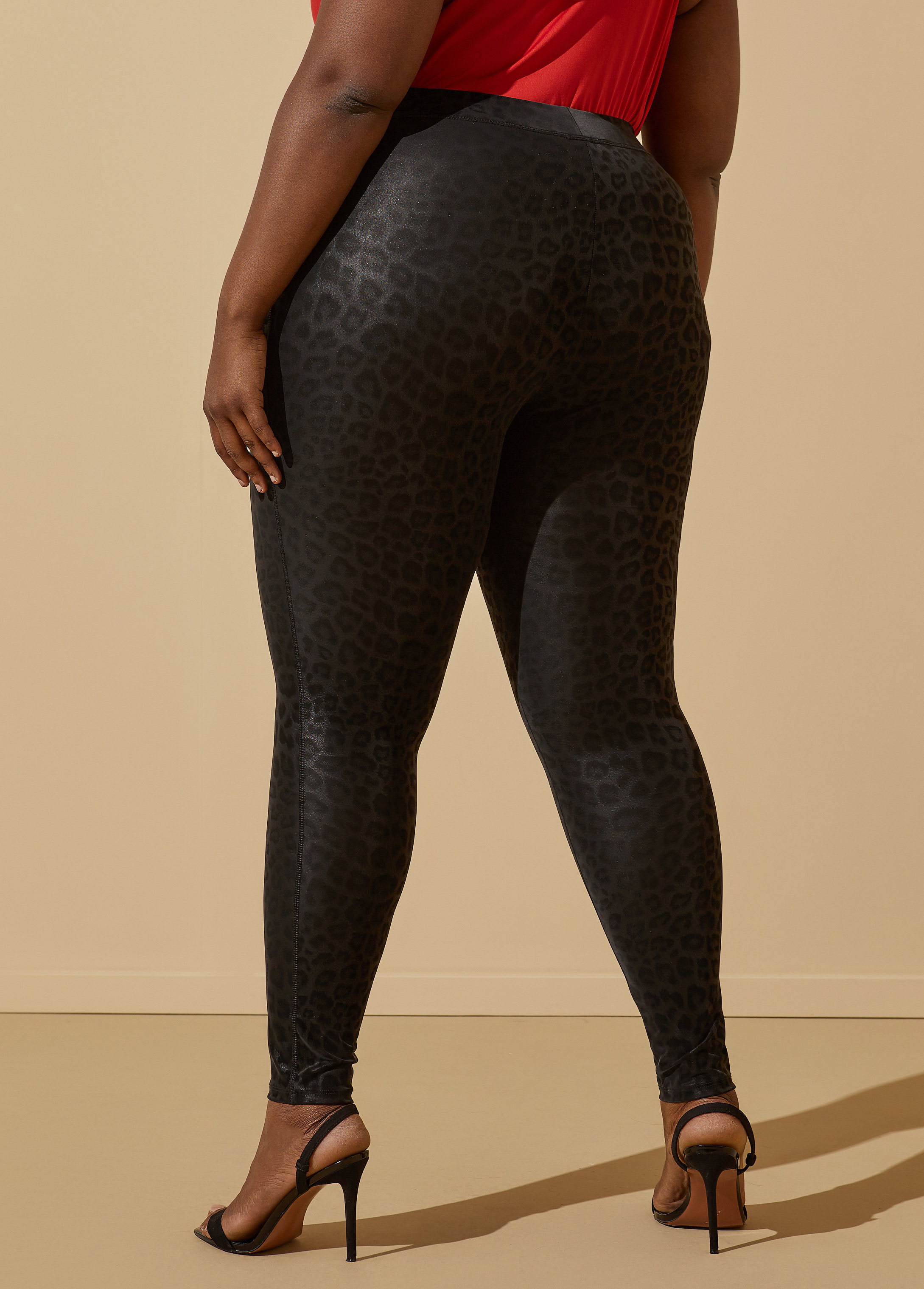 Black Extra Long Leggings with a Pattern