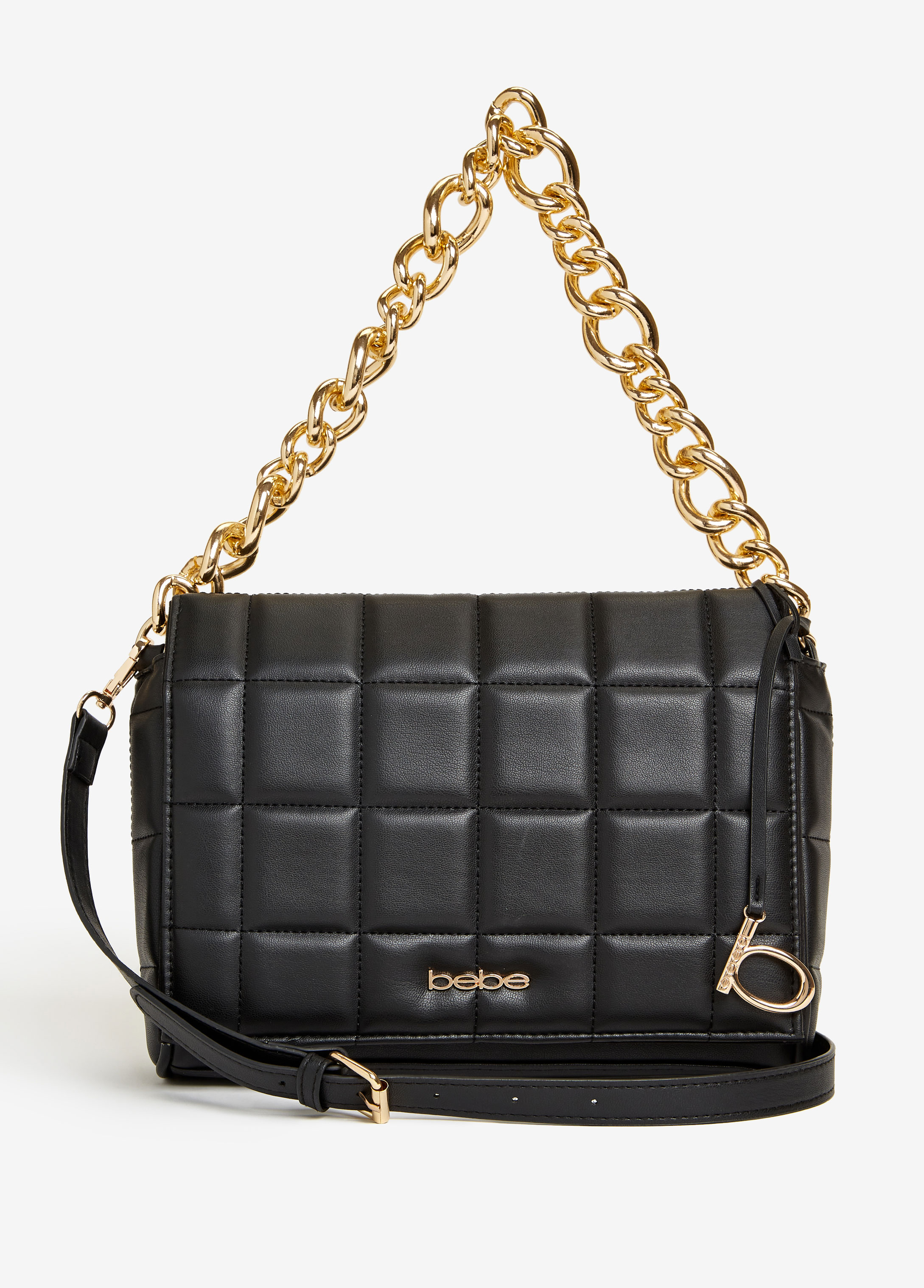 Trendy Black Crossbody Bag Trendy Bebe Quilted Shoulder Bag