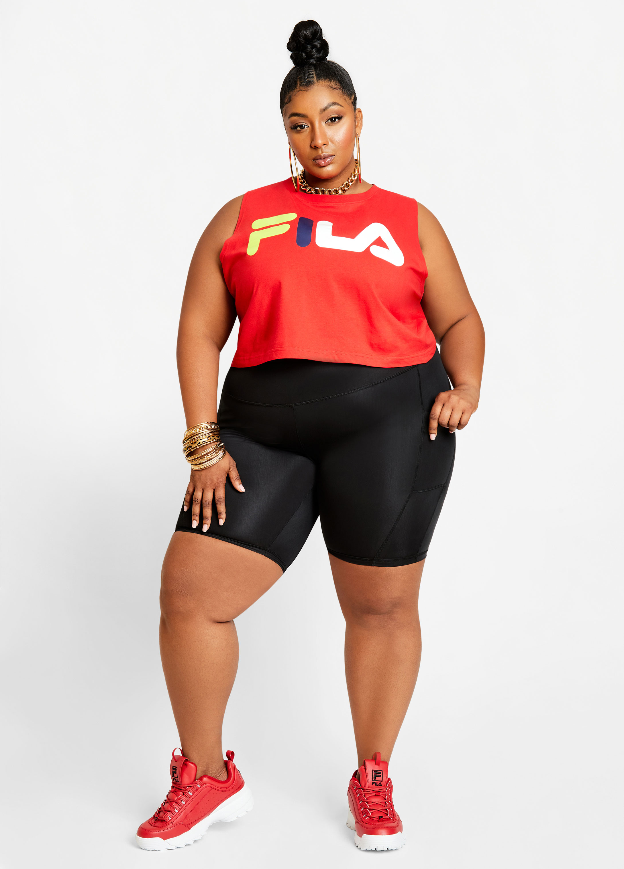 Fila biker shorts plus size sale