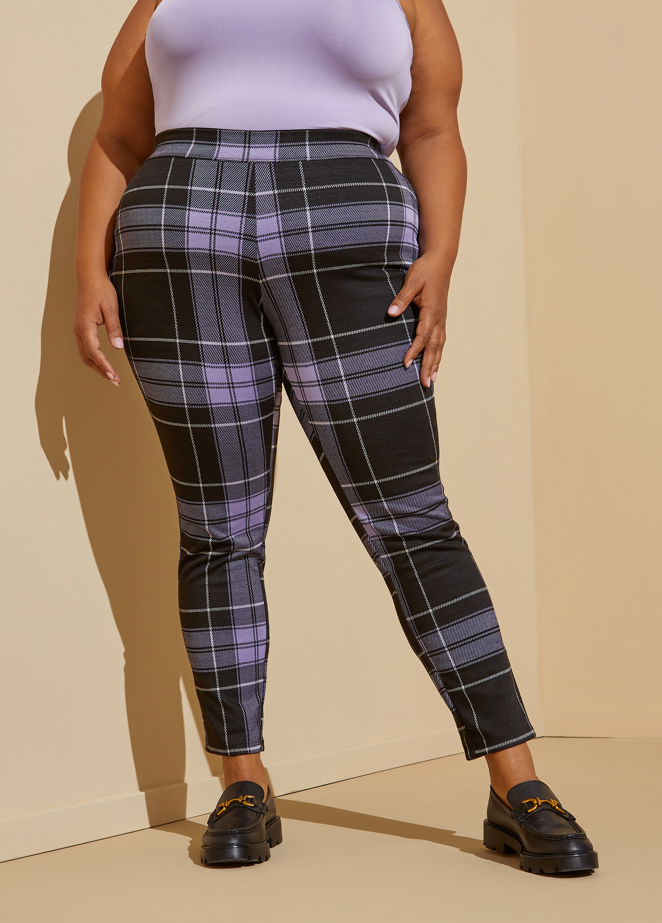 Plaid Leggings Women Sexy Pants Fitness Leggins Gym Sporting Plus Size High  Waist Trousers Good Elasticity (Color : Big Red Plaid, Size : S.) :  : Clothing, Shoes & Accessories