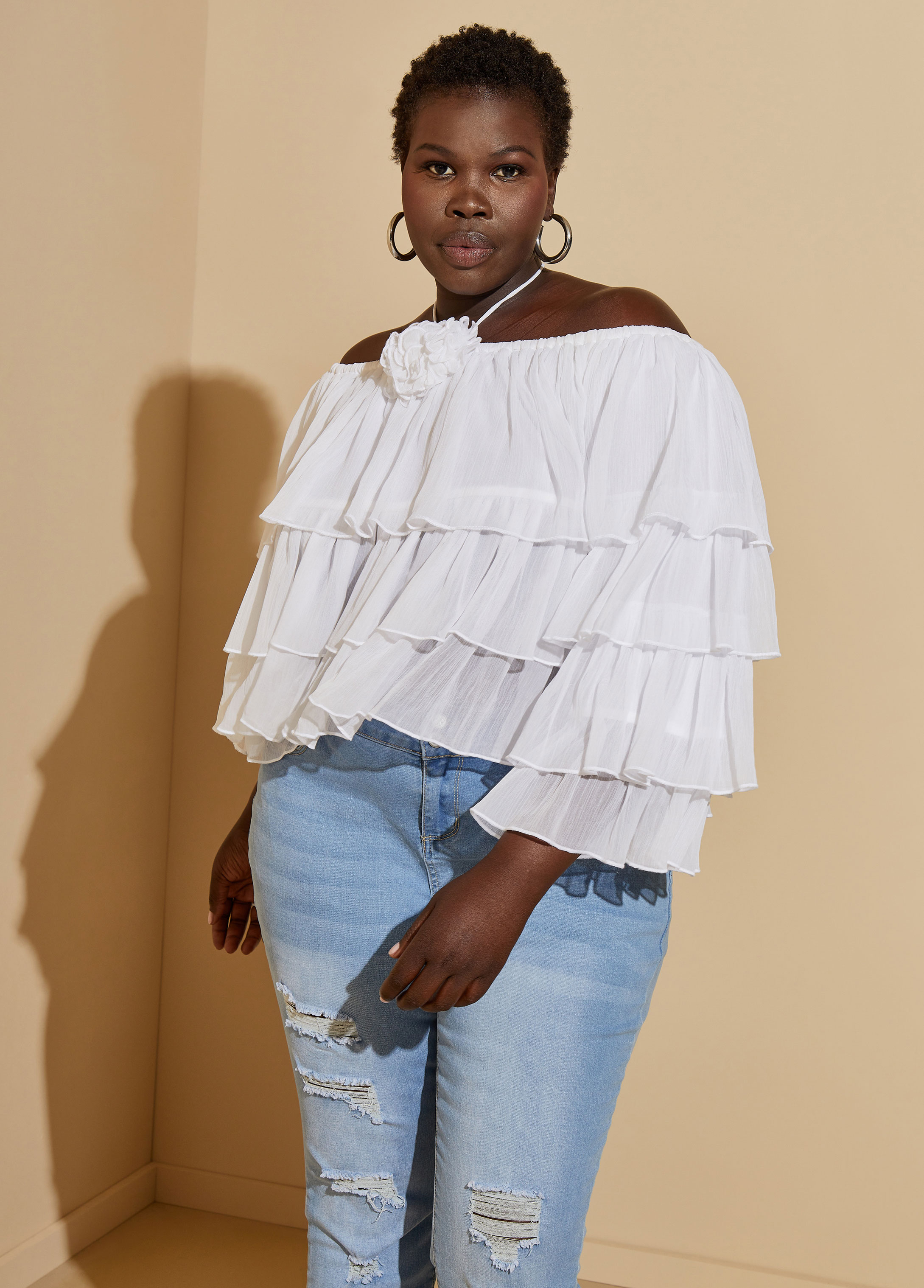 Ashley stewart discount off shoulder tops