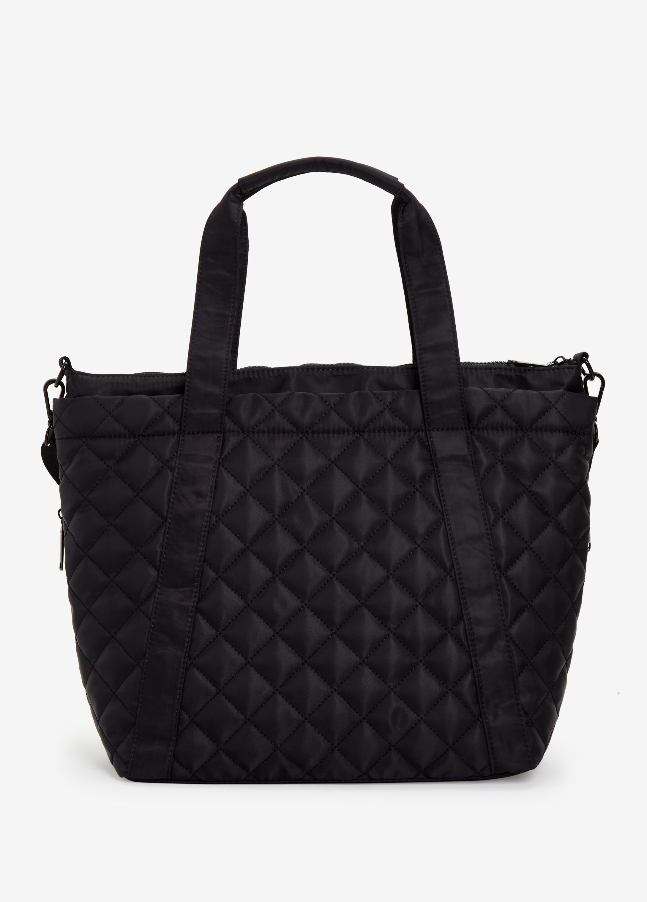 Trendy Designer Steve Madden Bslinky Quilted Nylon Logo Large Tote Bag