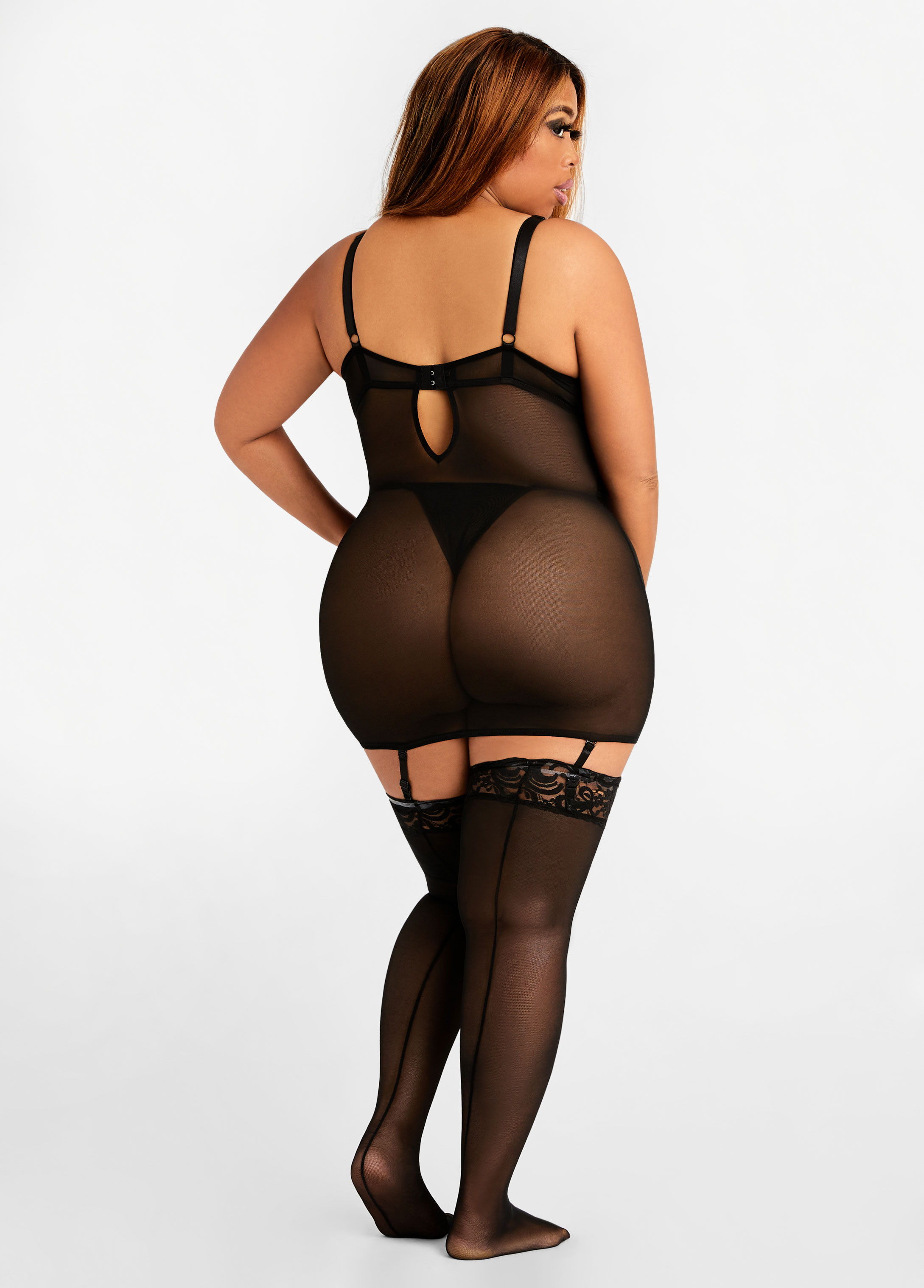 Garter set European and American underwear plus size women's foreign trade  shapewear lace temptation sexy stockings fishnet stockings