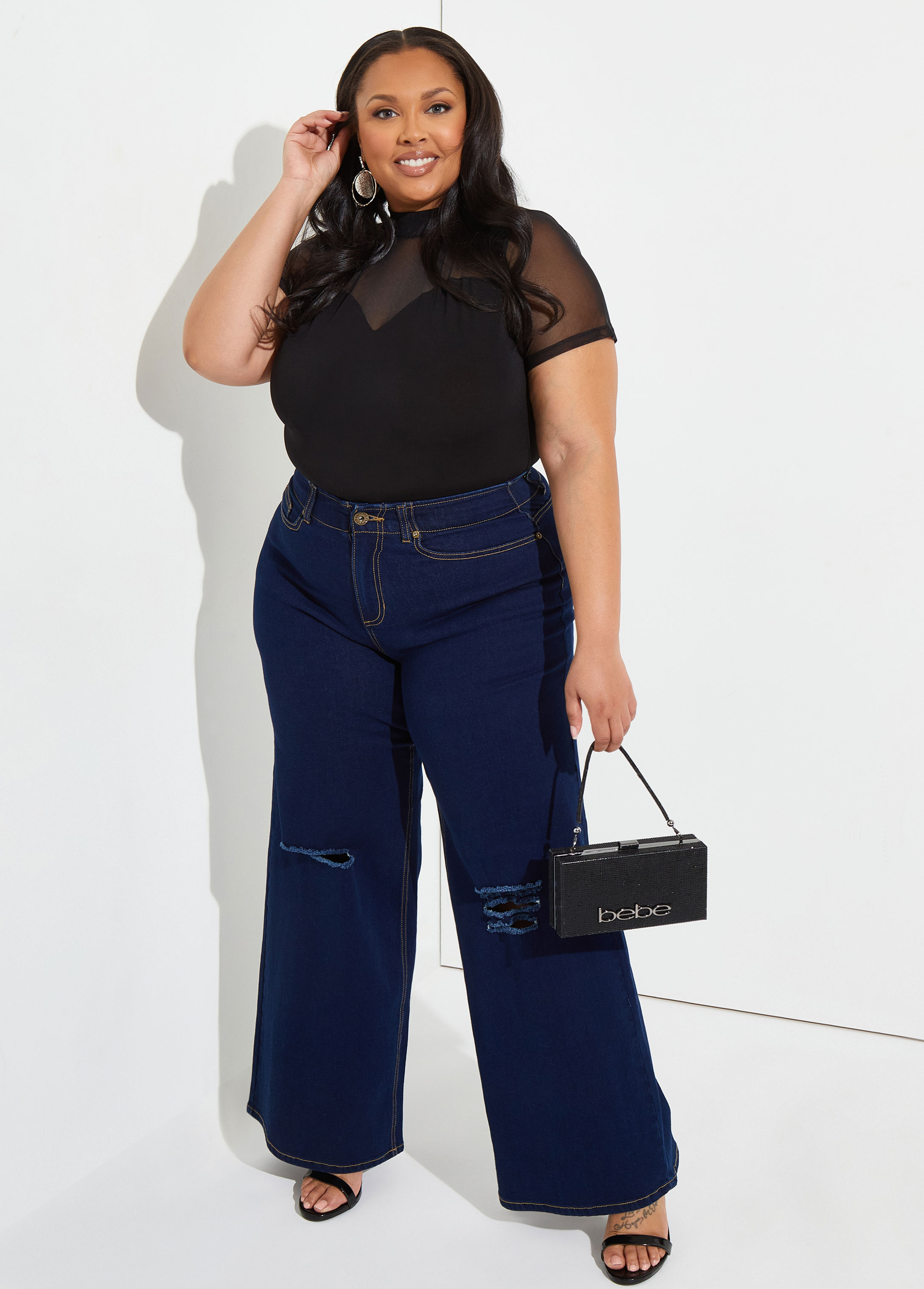 Plus-Size One-Piece Sheer Mesh Bodysuit – Fashion Damsel
