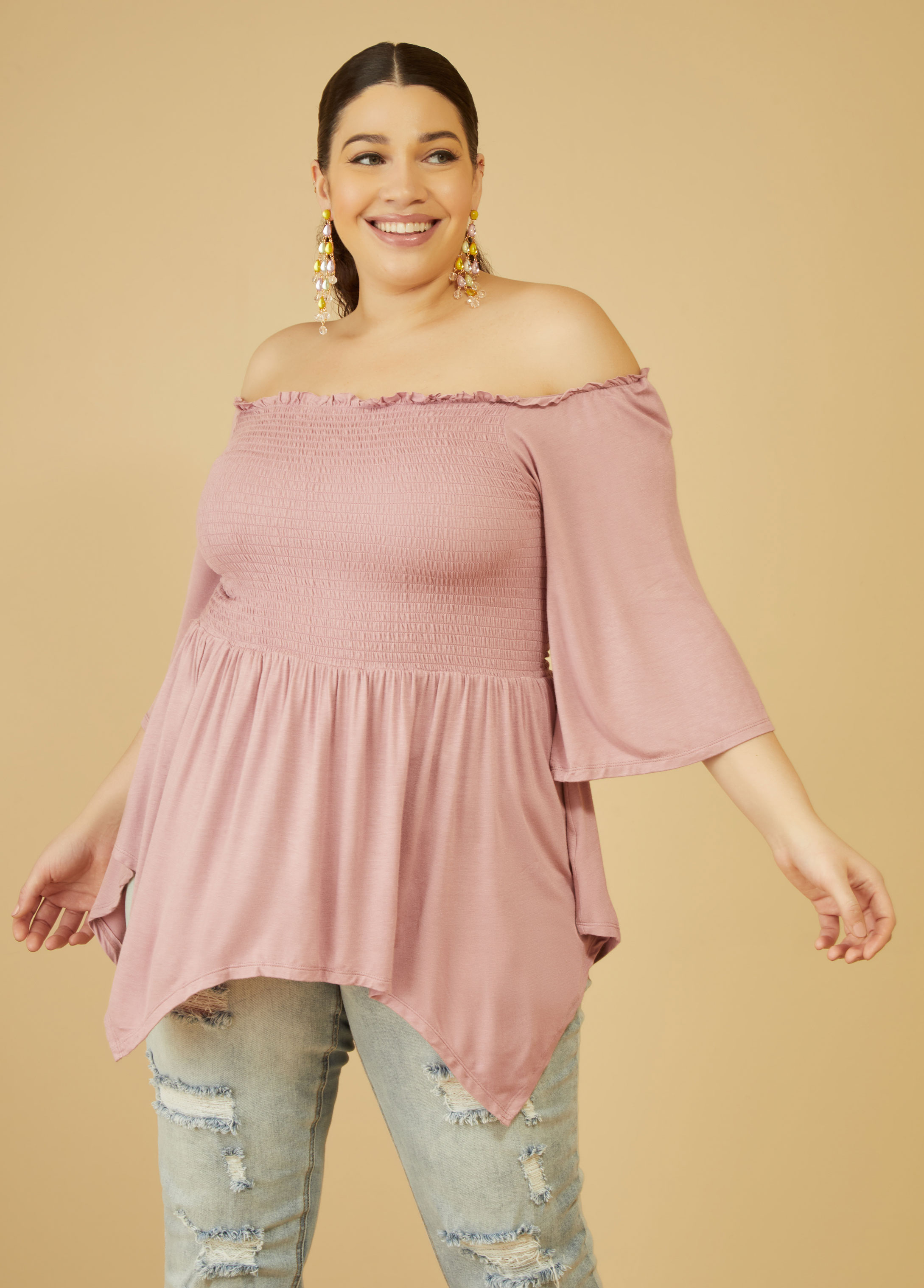 Comfortlux top with crossover neckline and cups