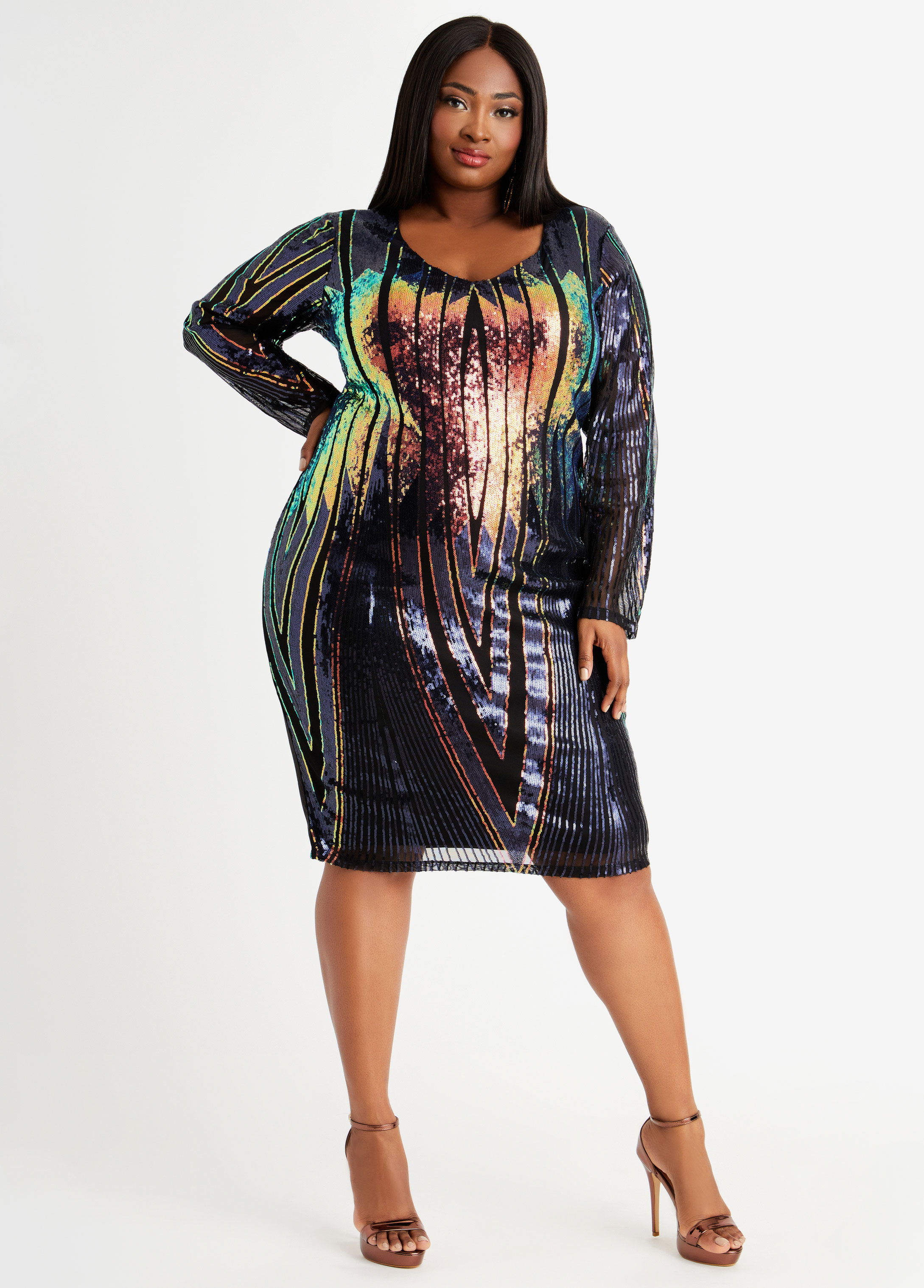 Plus Size Black Sequin Dress - Party Dress - Sleeveless – Bonny Flair