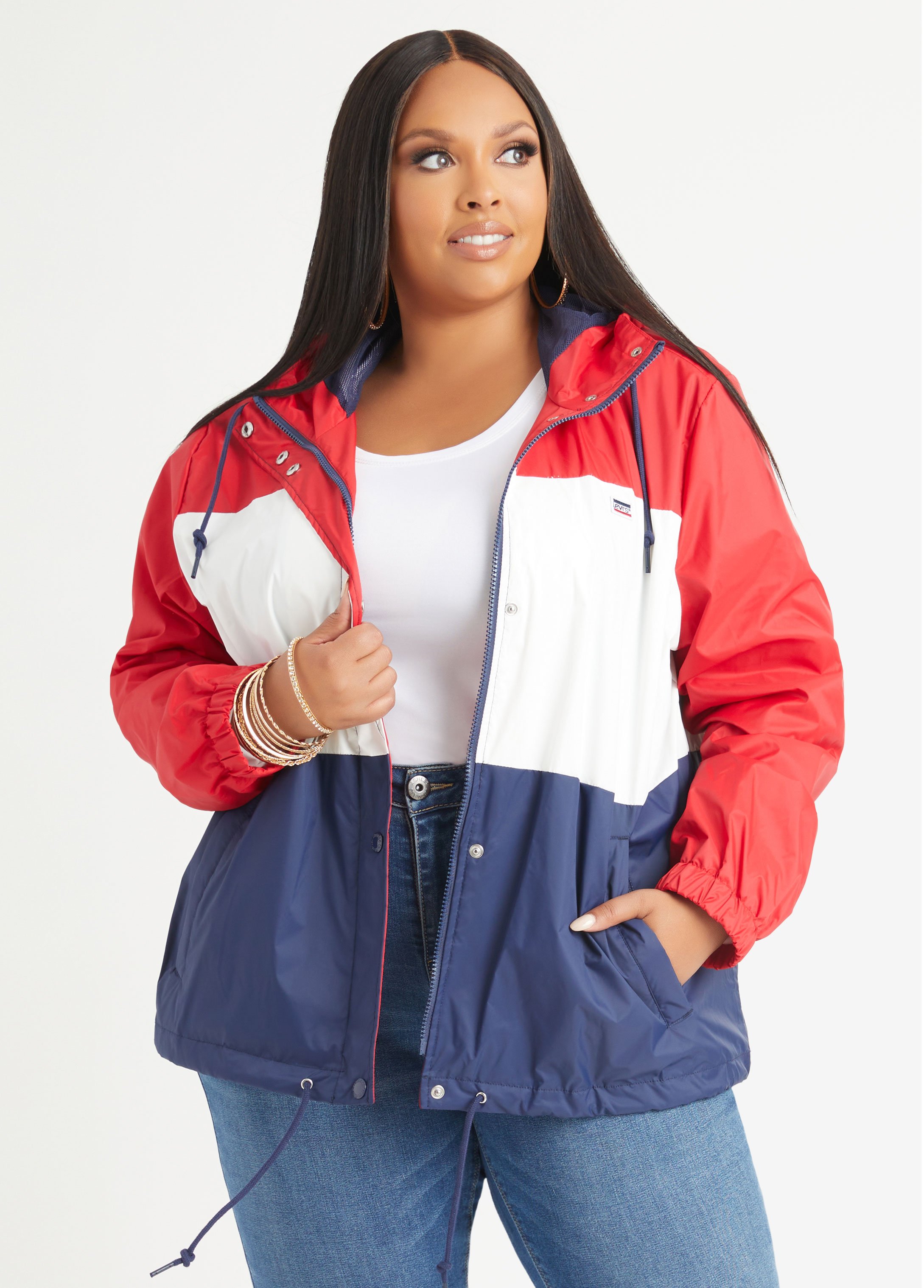 Womens plus clearance size windbreaker