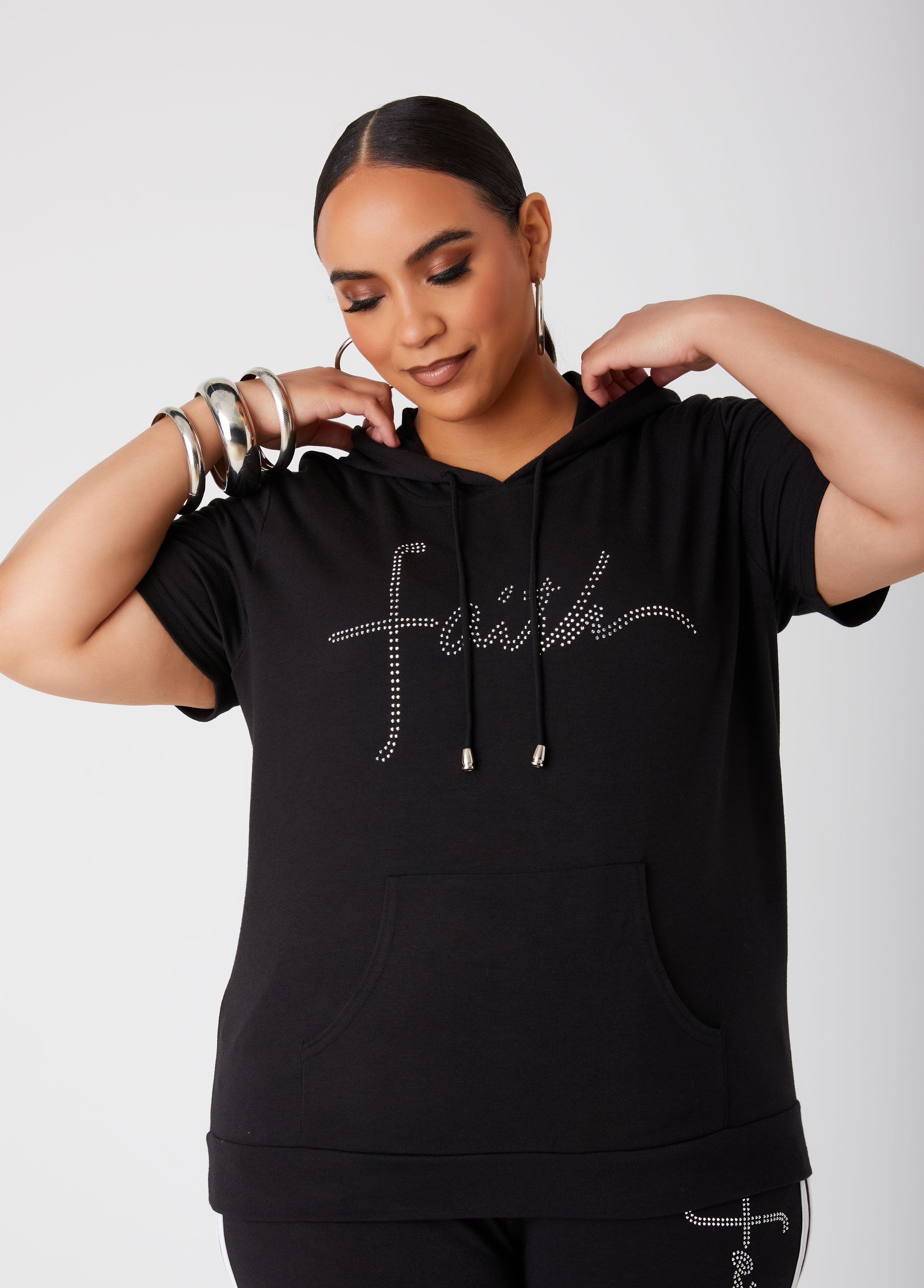 Faith Crystal Embellished Hoodie