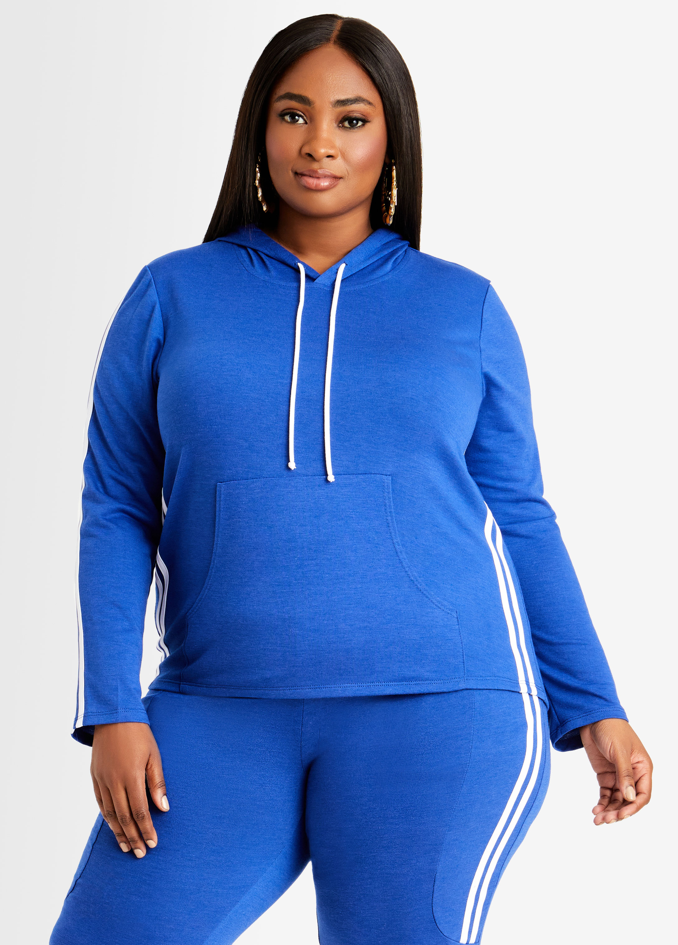 Plus Size Activewear Sets Plus Size Speed Stripe Hoodie & Joggers 2pc