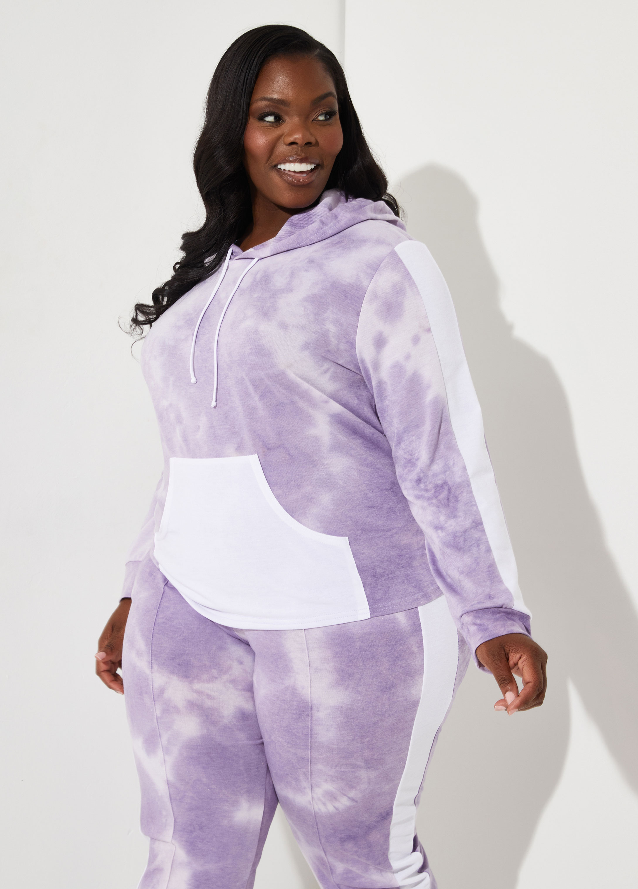 Plus size store tie dye tracksuit