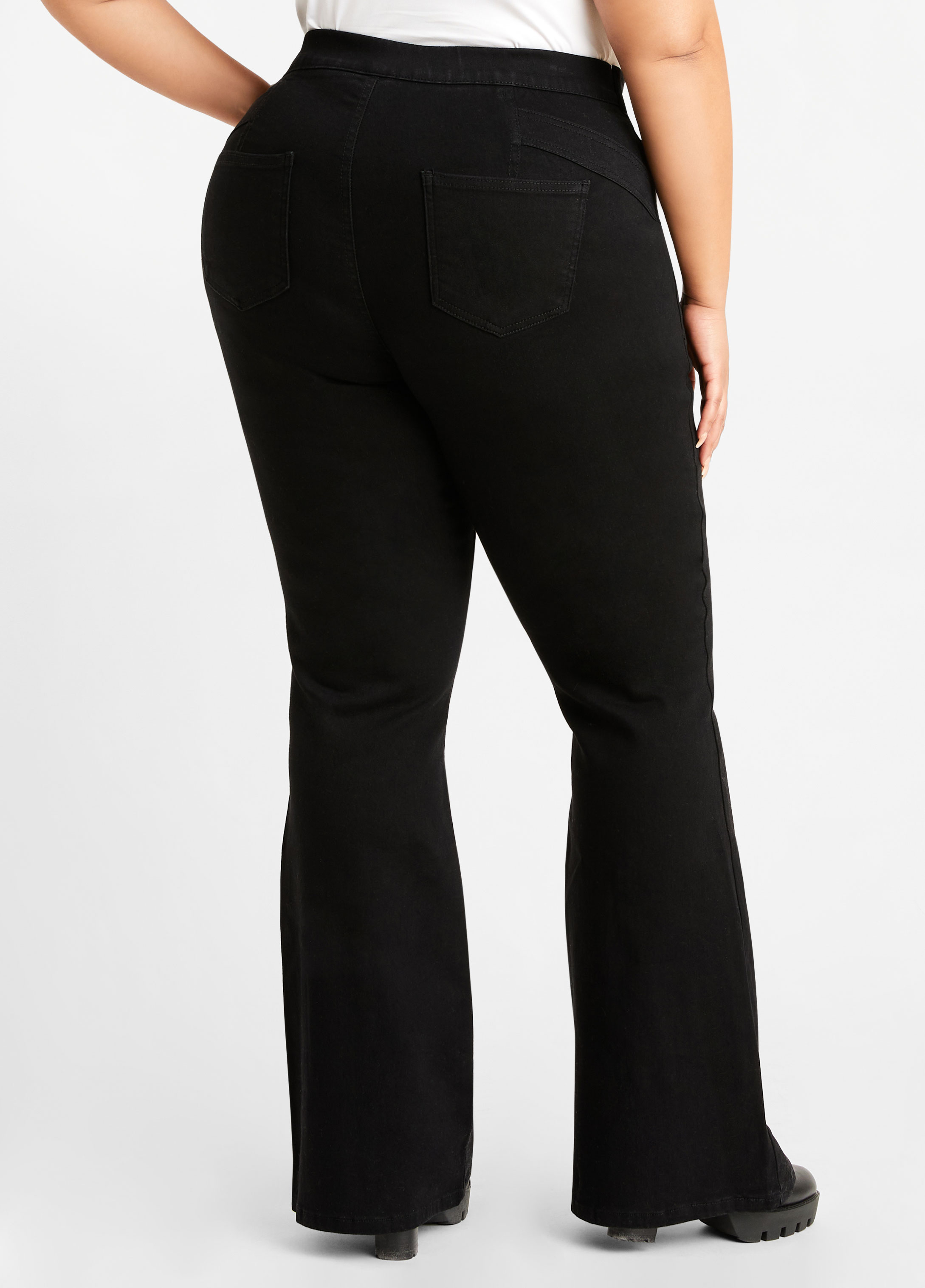 ShopWonder Plus Size Dress Pants for Women Stretch Pull On Flare
