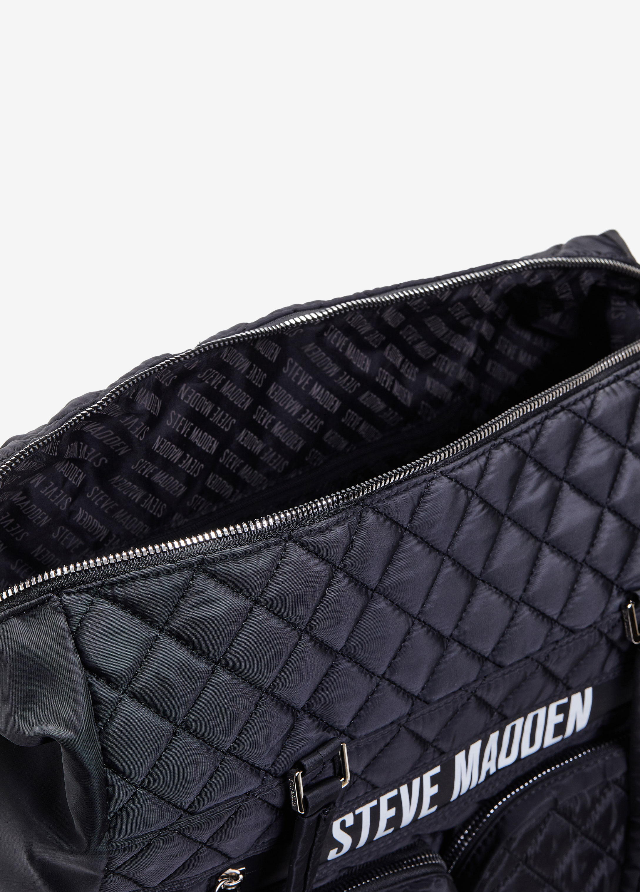 Steve Madden condo quilted large tote with quilted tote in black