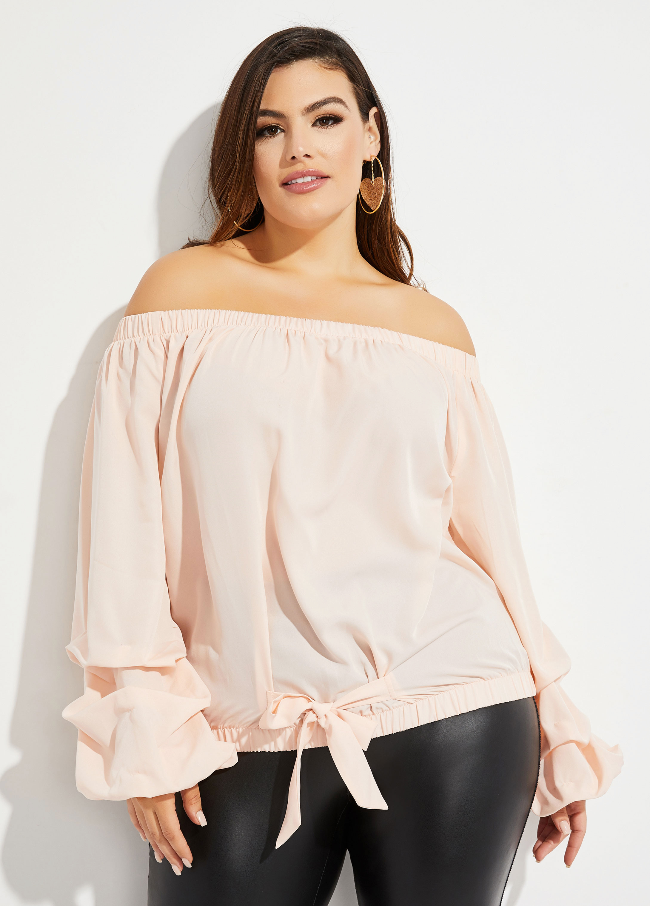 Trendy Off-The-Shoulder Peasant Top