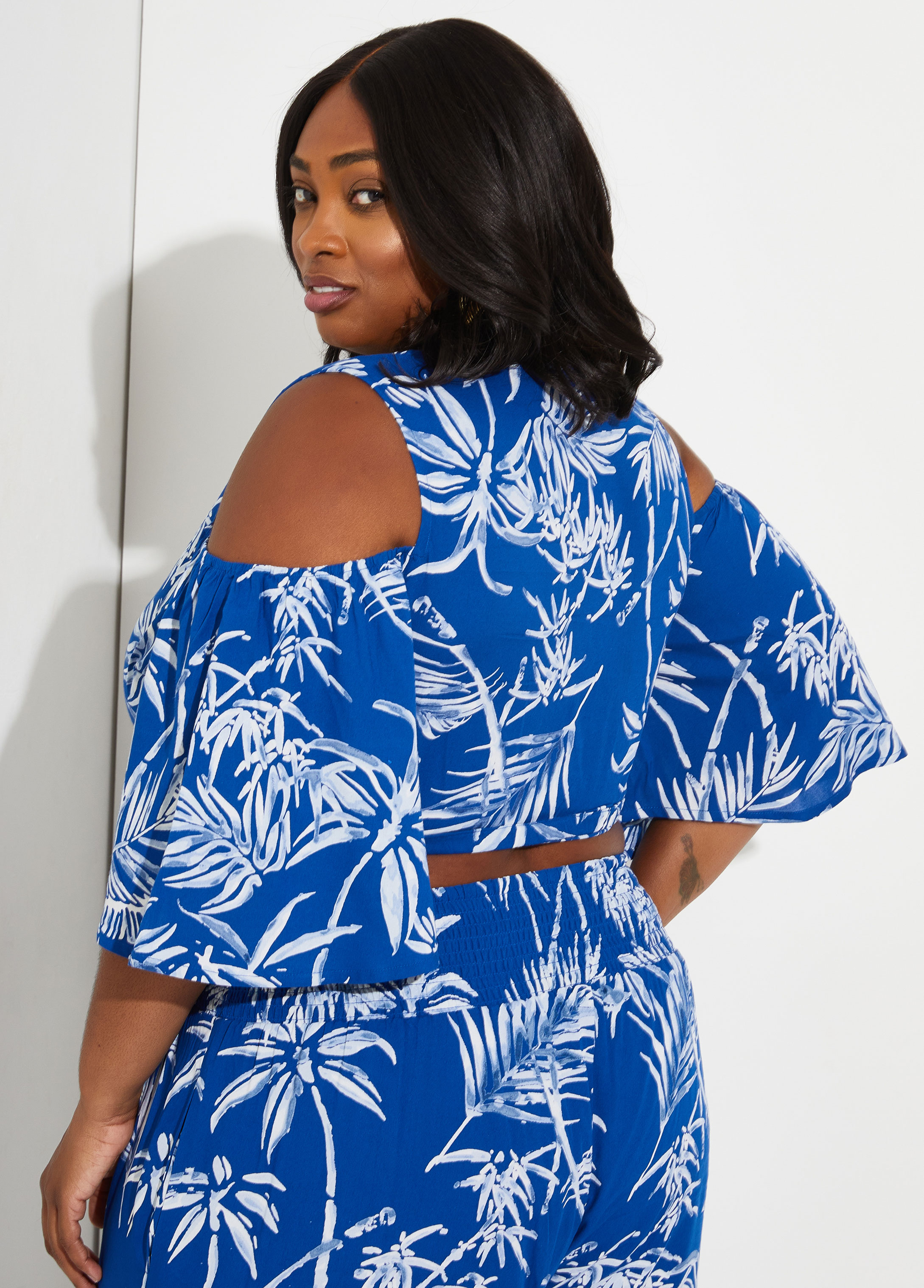 Plus Size Printed Crop Top Plus Size Cropped Top Plus Size Sets