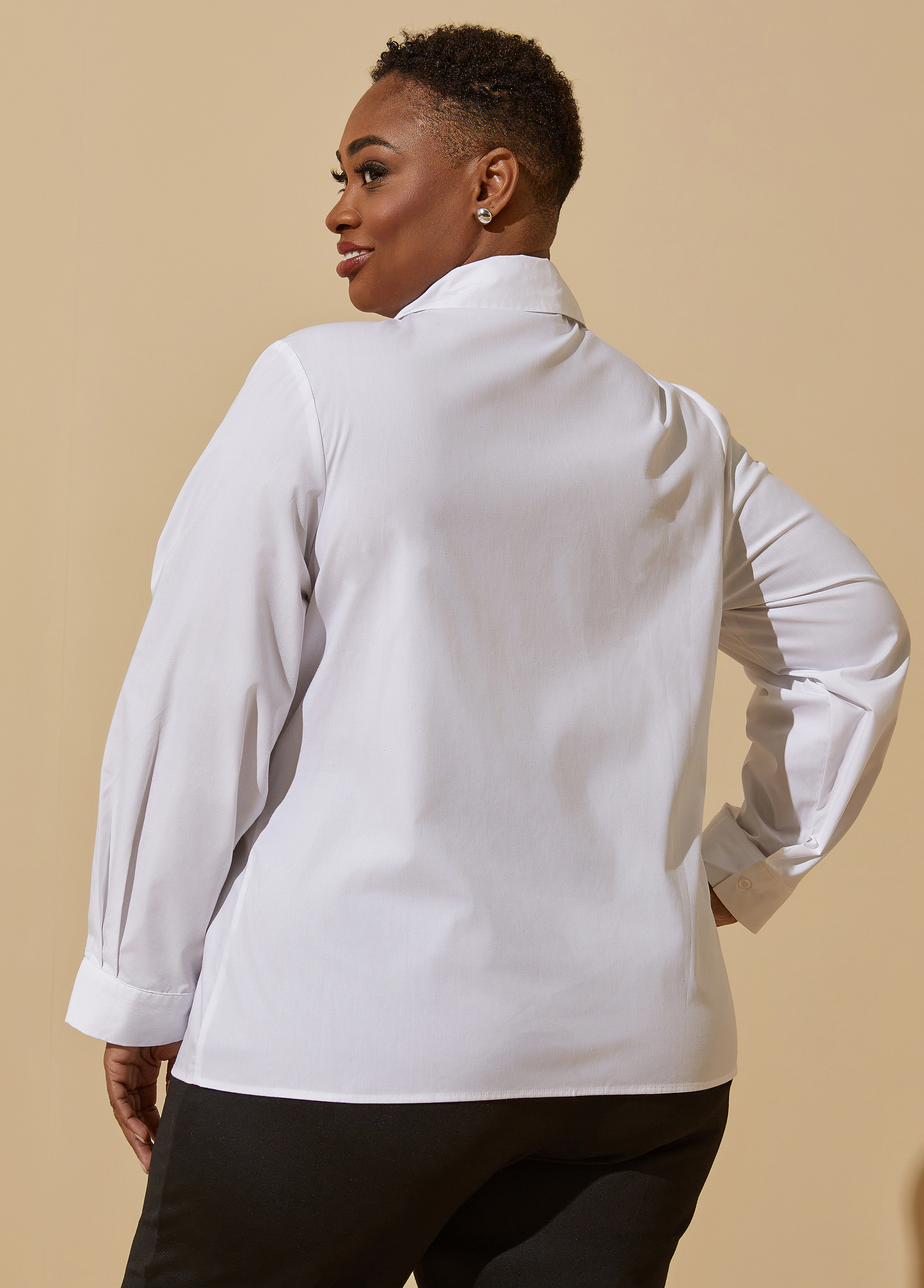 Plus Size crystal collared shirts plus size shirt plus size work tops