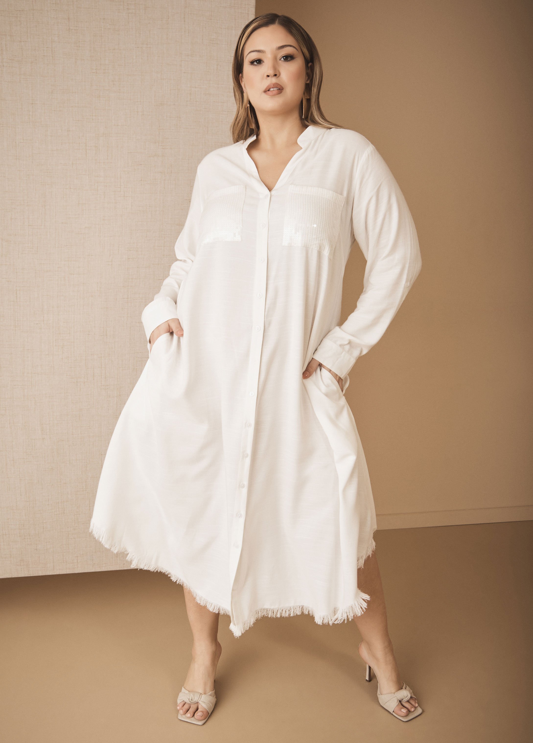 Plus Size maxi shirt dresses plus size linen midaxi dress